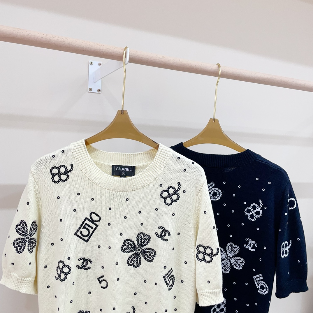 触り心地のいい chanel nike t シャツ激安通販 半袖 トップス 純綿 ジレー シンプル 高級感 セーター 人気 2色可選_2
