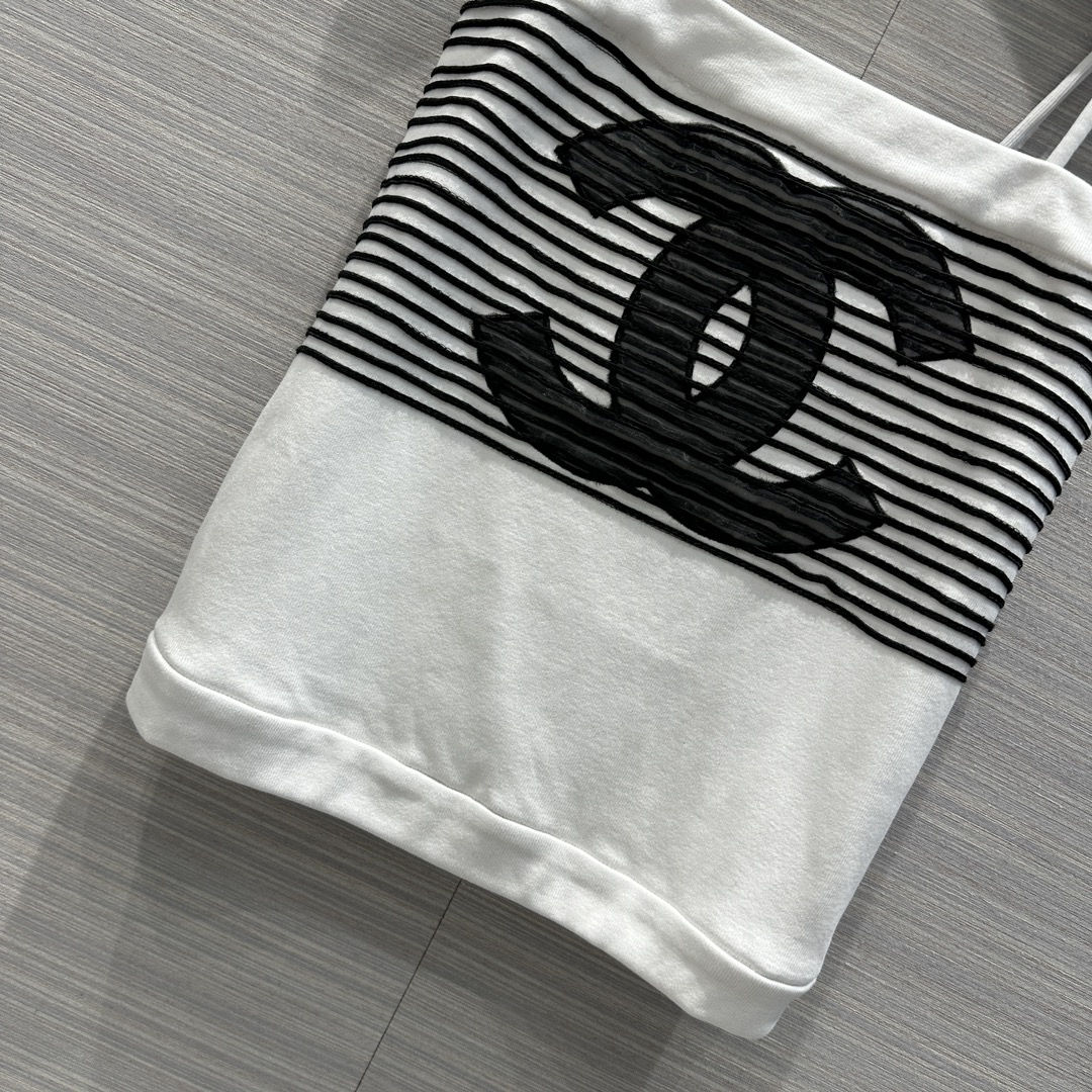抜群な存在感  chanel t シャツ メンズＮ級品 無袖 ジレー トップス 純綿 レディース セクシー 快適 縞 ブラック_6