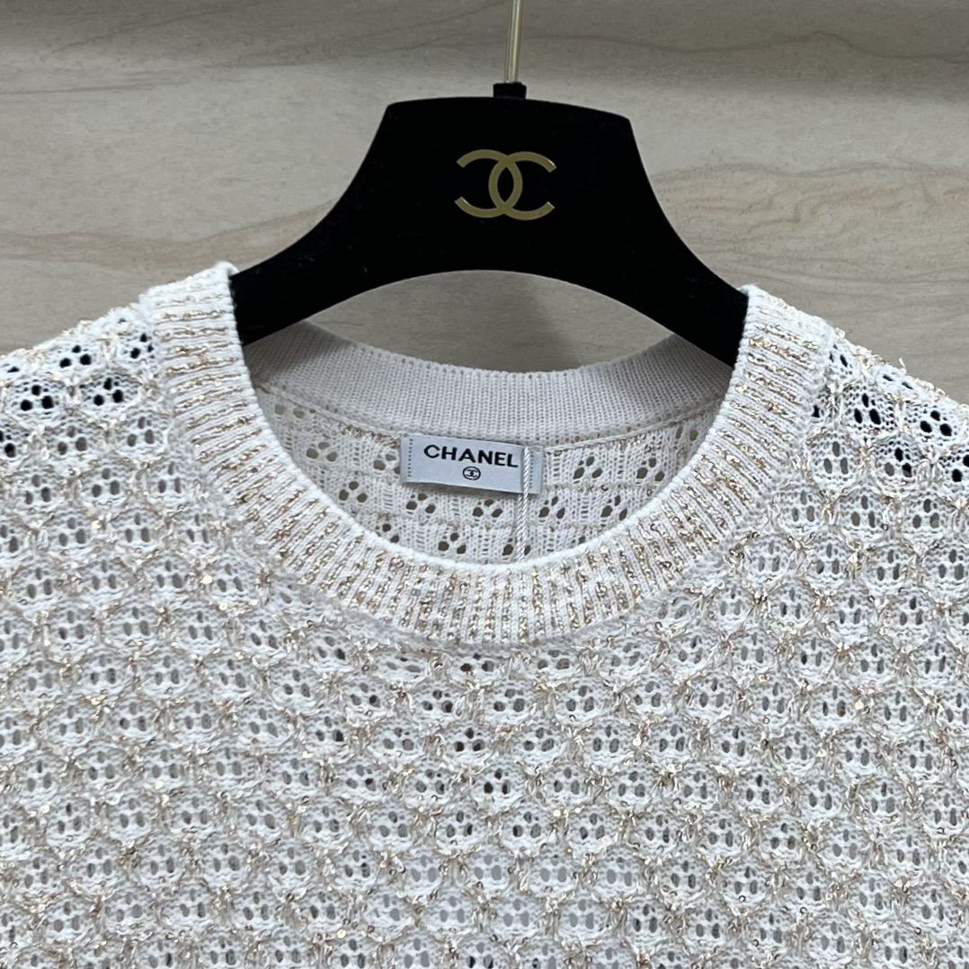 超激得新品 chanel クロップ t シャツスーパーコピー 短袖 トップス 純綿 レディース 柔らかい 通気性いい 春夏 ホワイト_5