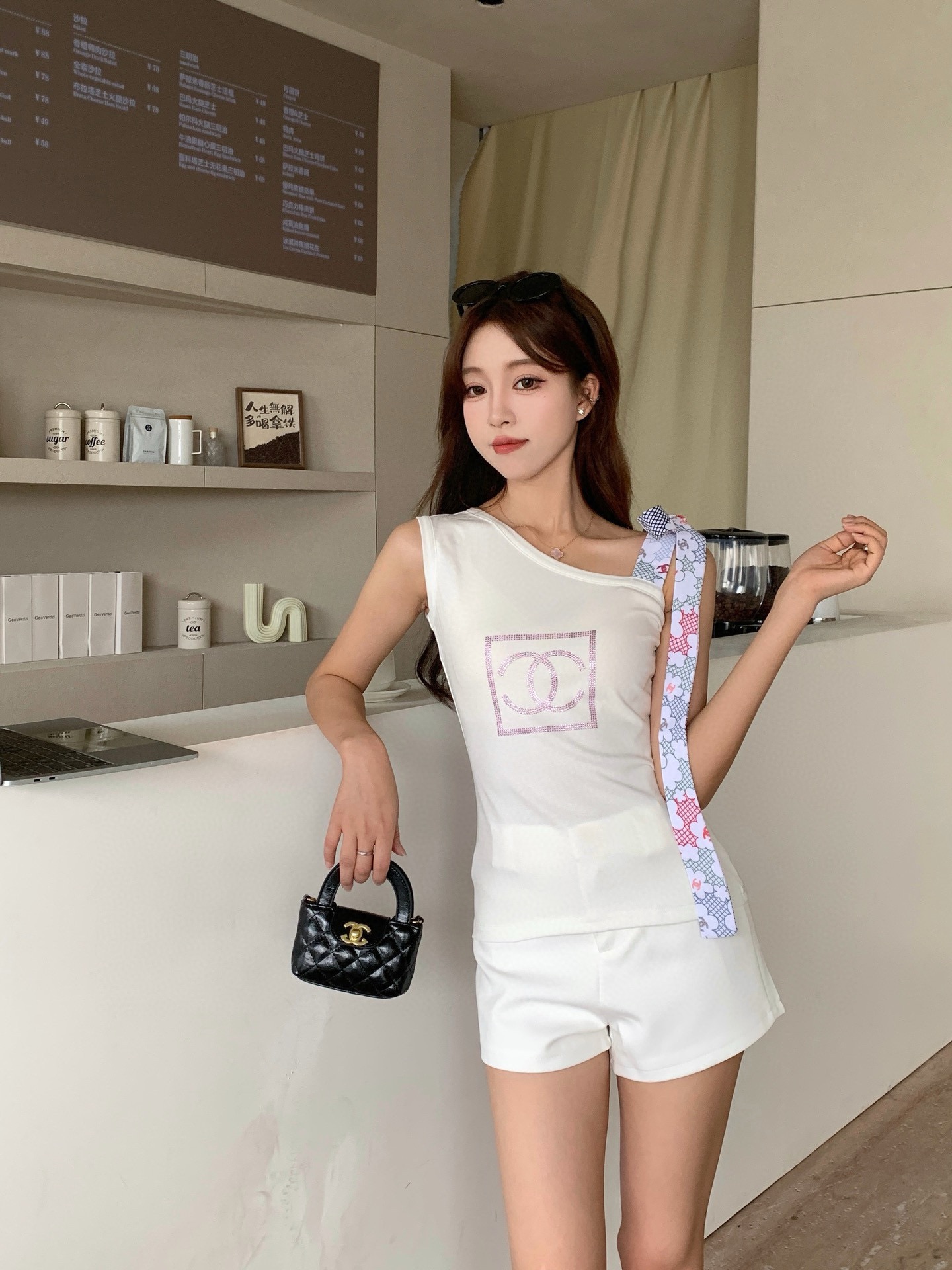 HOT品質保証 chanel ボーダー t シャツＮ級品 無袖 トップス  ジレー 純綿 レディース 柔らかい ホワイト_2