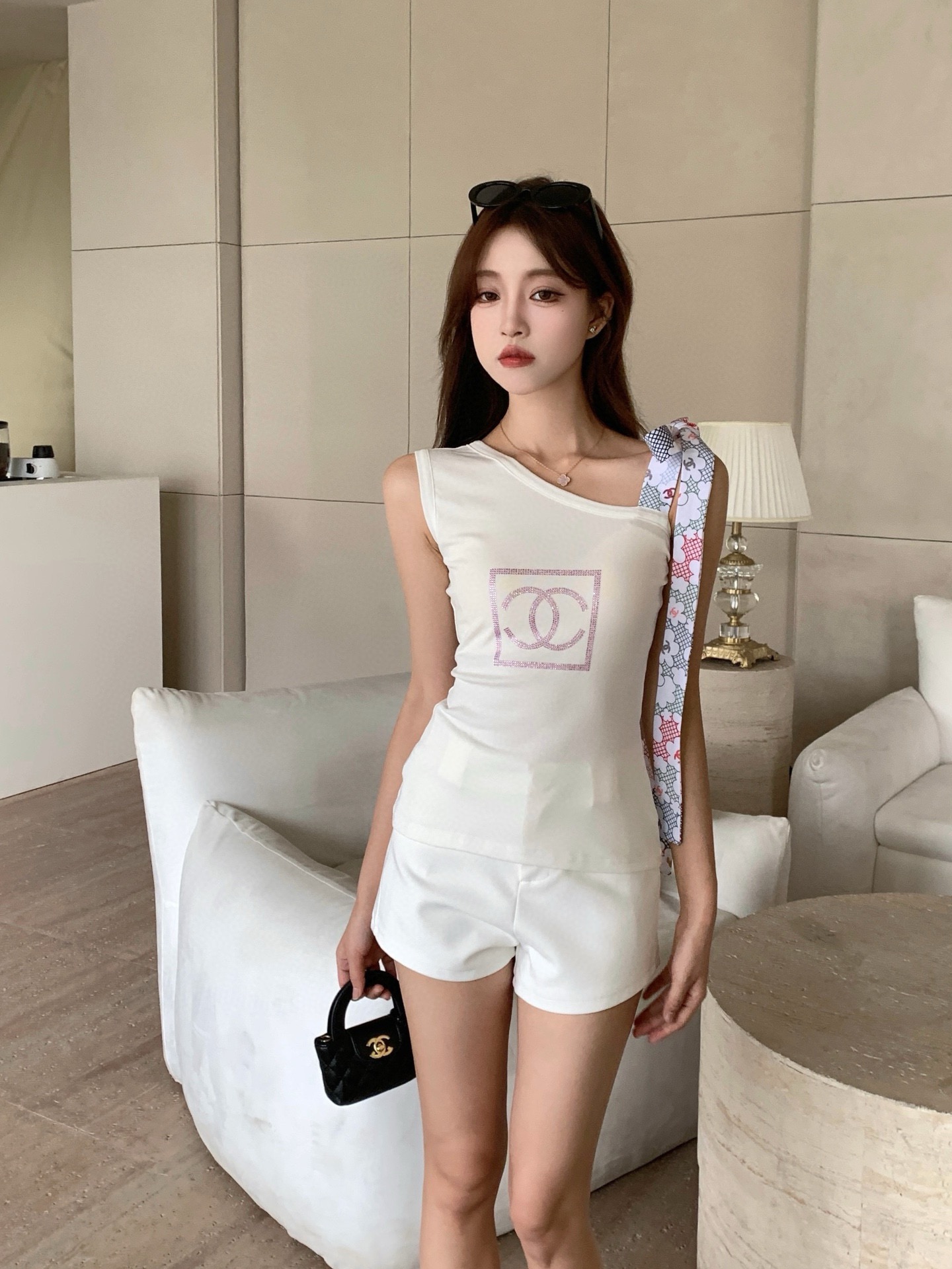 HOT品質保証 chanel ボーダー t シャツＮ級品 無袖 トップス  ジレー 純綿 レディース 柔らかい ホワイト_4