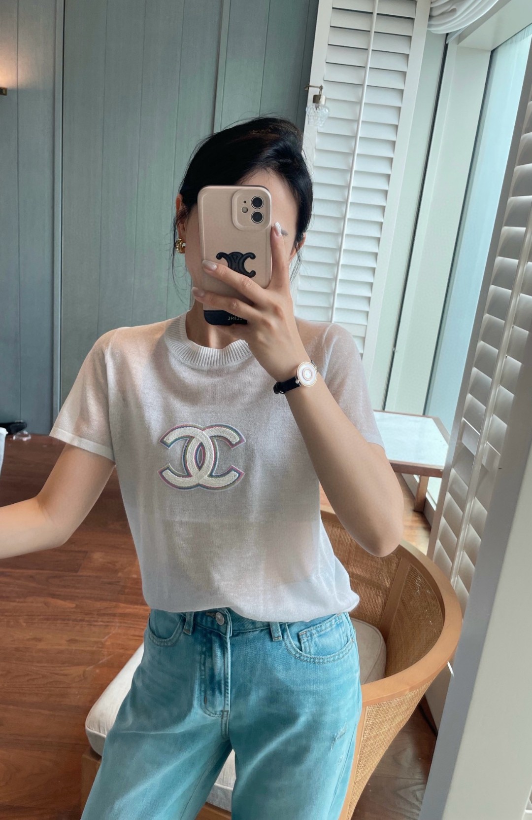 [新季度]chanel ロゴ t シャツ激安通販 半袖 トップス  純綿 柔らかい ロゴ刺繍 ファッション グレイ_1