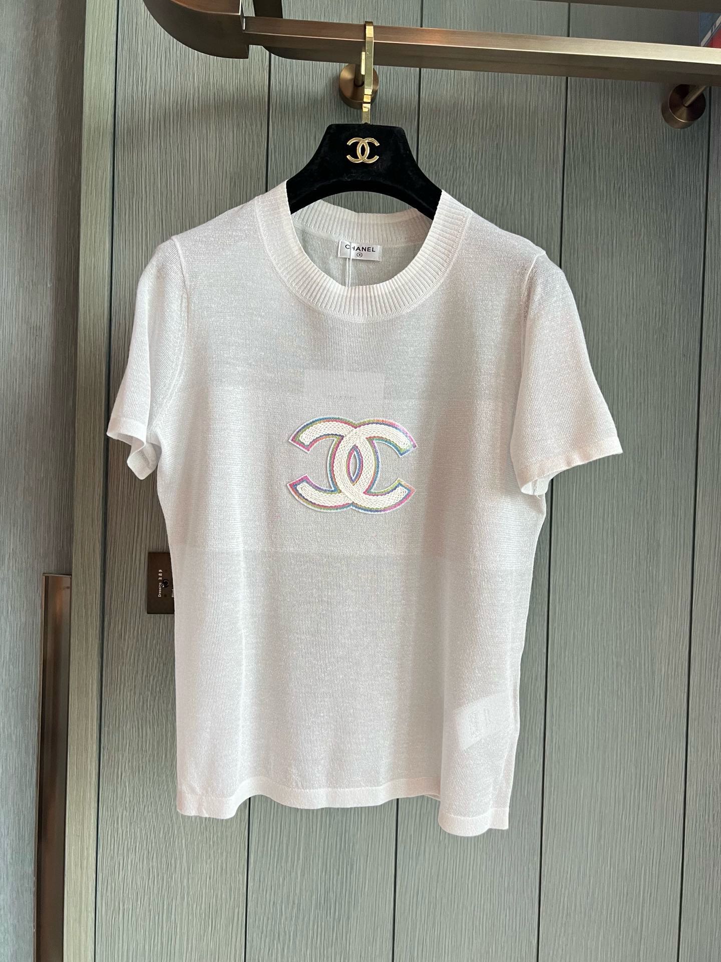 [新季度]chanel ロゴ t シャツ激安通販 半袖 トップス  純綿 柔らかい ロゴ刺繍 ファッション グレイ_2