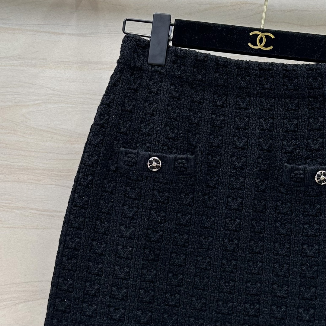 chanel スカート激安通販 春夏新品 刺繍 半身 ファッション 高級感 A形 美脚 レディース ブラック_3