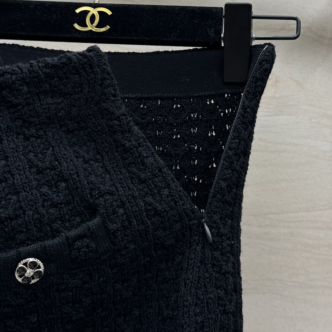 chanel スカート激安通販 春夏新品 刺繍 半身 ファッション 高級感 A形 美脚 レディース ブラック_4