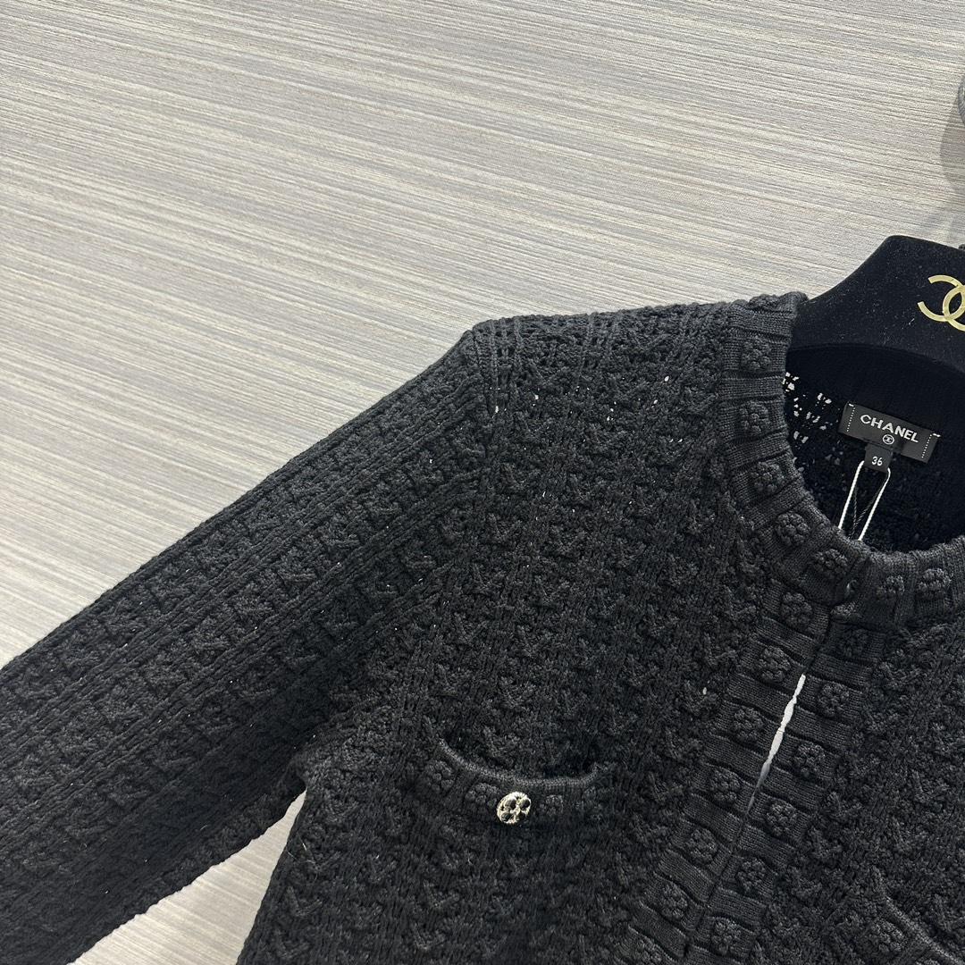 シャネル ツイード ジャケット激安通販 春新作 アウター トップス レディース 編み ファッション 人気服 ブラック_3