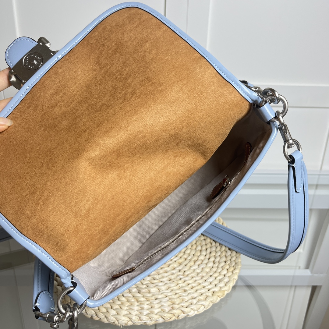 ショルダーバッグ コーチバッグ激安通販 牛革 レザー ポストマンバッグ 持ちバッグ 斜め掛け レディース 調整可 ブルー_7