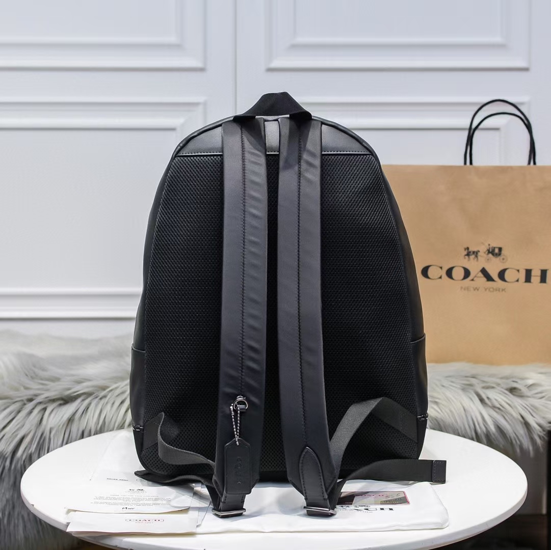 お得100%新品 コーチバッグ アウトレット 楽天Ｎ級品 大容量 バックバッグ レザー 牛革 旅行 通学 メンズ ブラック_2