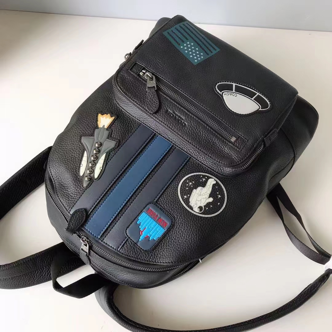 今季セール限定品 バッグコーチ激安通販 大容量 通学 バックバッグ レザー 牛革 カジュアル メンズ ブラック_4