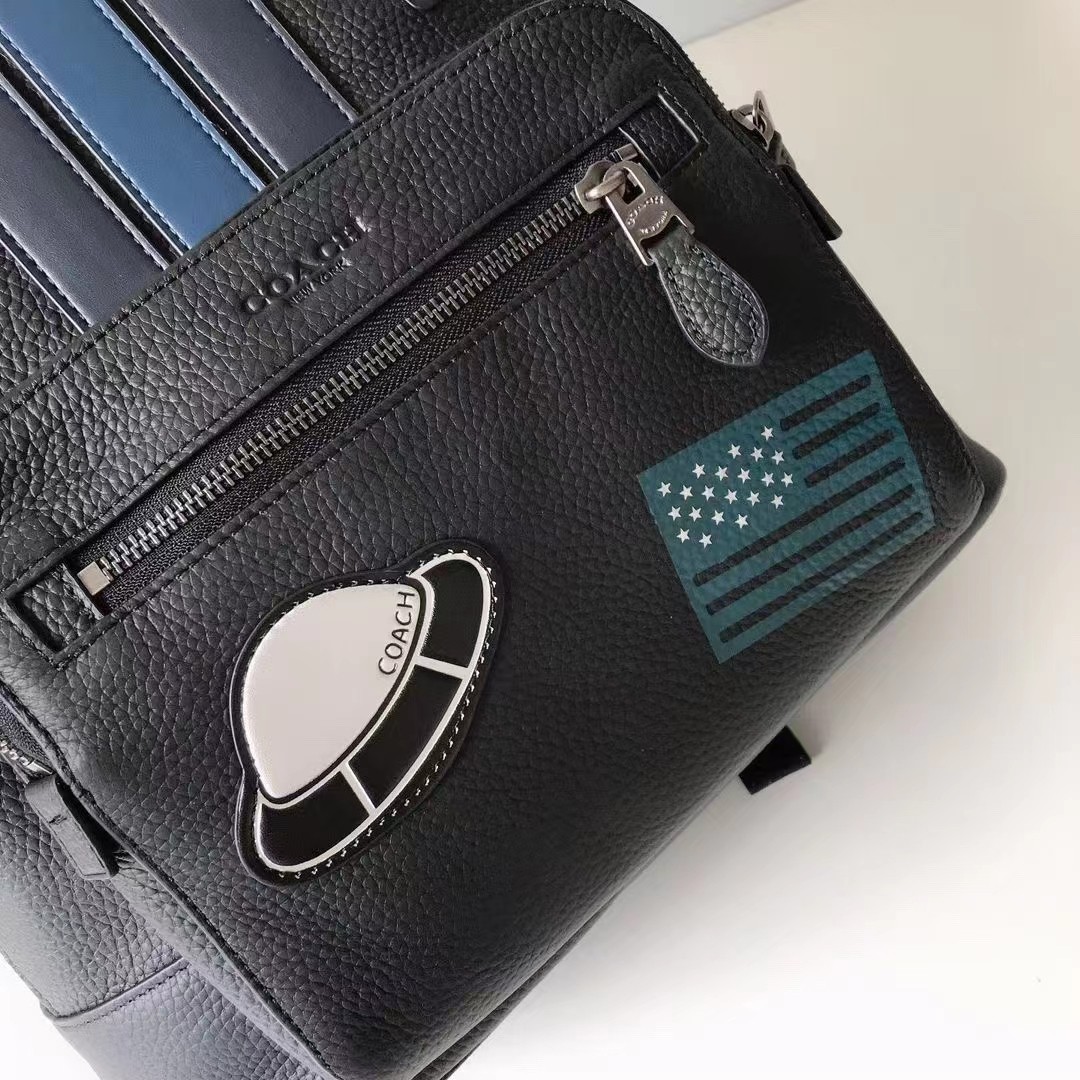 今季セール限定品 バッグコーチ激安通販 大容量 通学 バックバッグ レザー 牛革 カジュアル メンズ ブラック_7