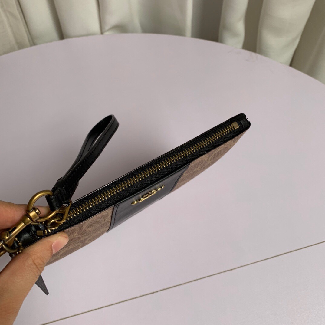 コーチバッグ お手入れコピー 花柄 財布 持ちバッグ 一つ折り フェニックス 小銭入れ 革製 レディース ブラック_6