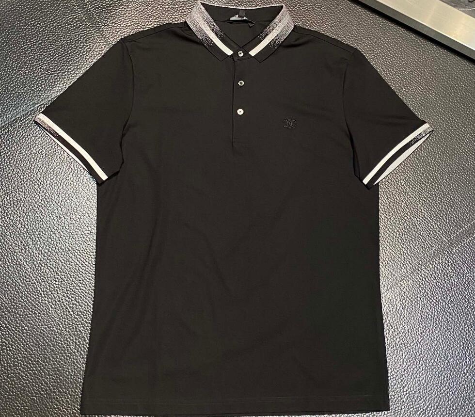 魅せるセリーヌ アウトレット tシャツ激安通販 半袖 トップス シンプル 純綿 ポロシャツ メンズ 快適 ブラック
