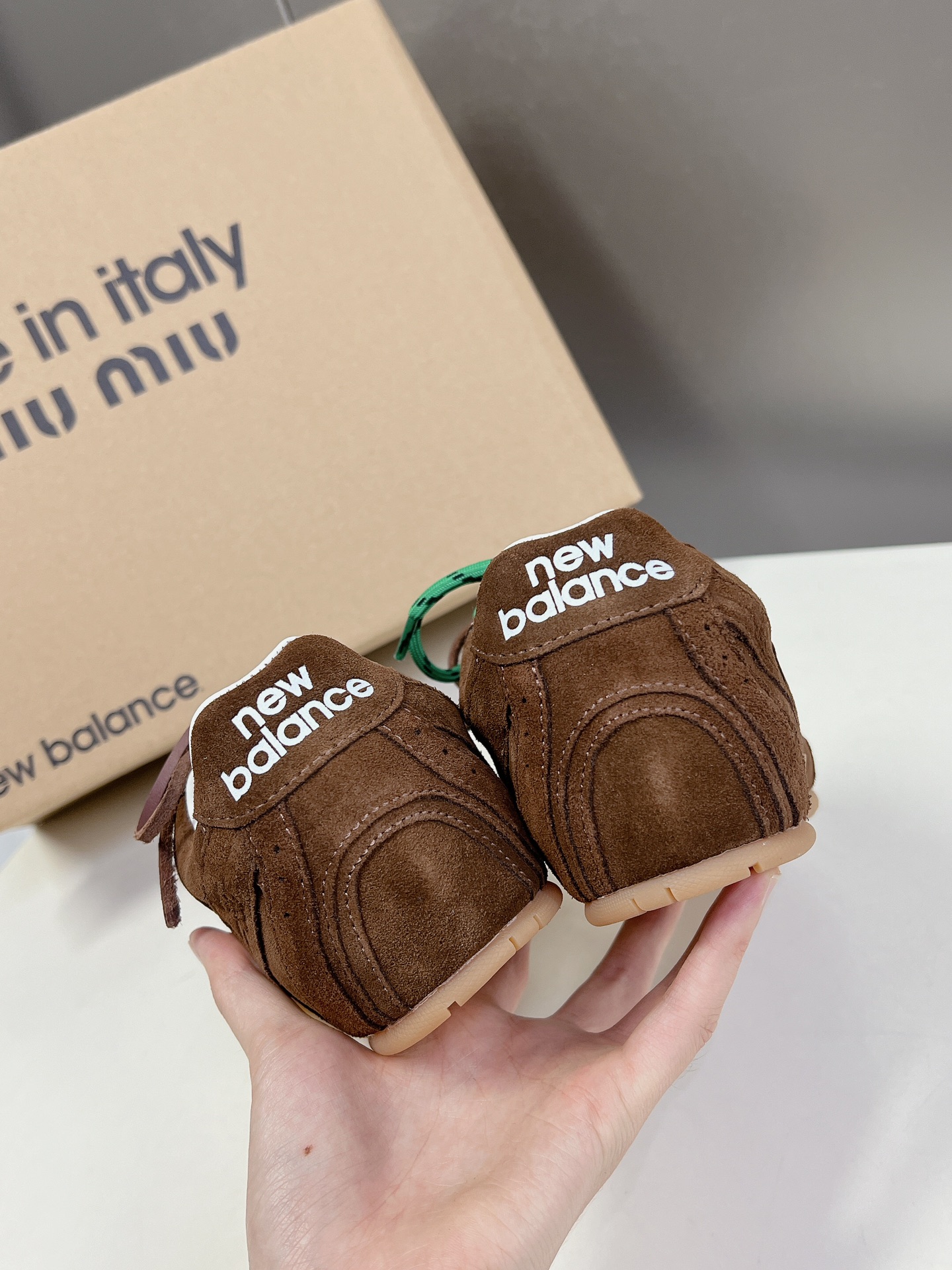 ミュウ ミュウ シューズＮ級品 運動シューズ ランニング Miu Miu＊New Balanceコラボ 通気性いい ブラウン_9