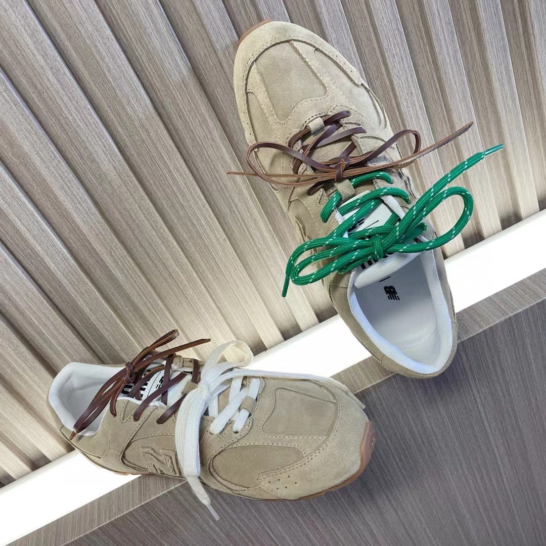 miumiu ウェディング シューズ激安通販 運動 ランニング スニーカー Miu Miu x New Balanceコラボ 春夏品 杏色_4
