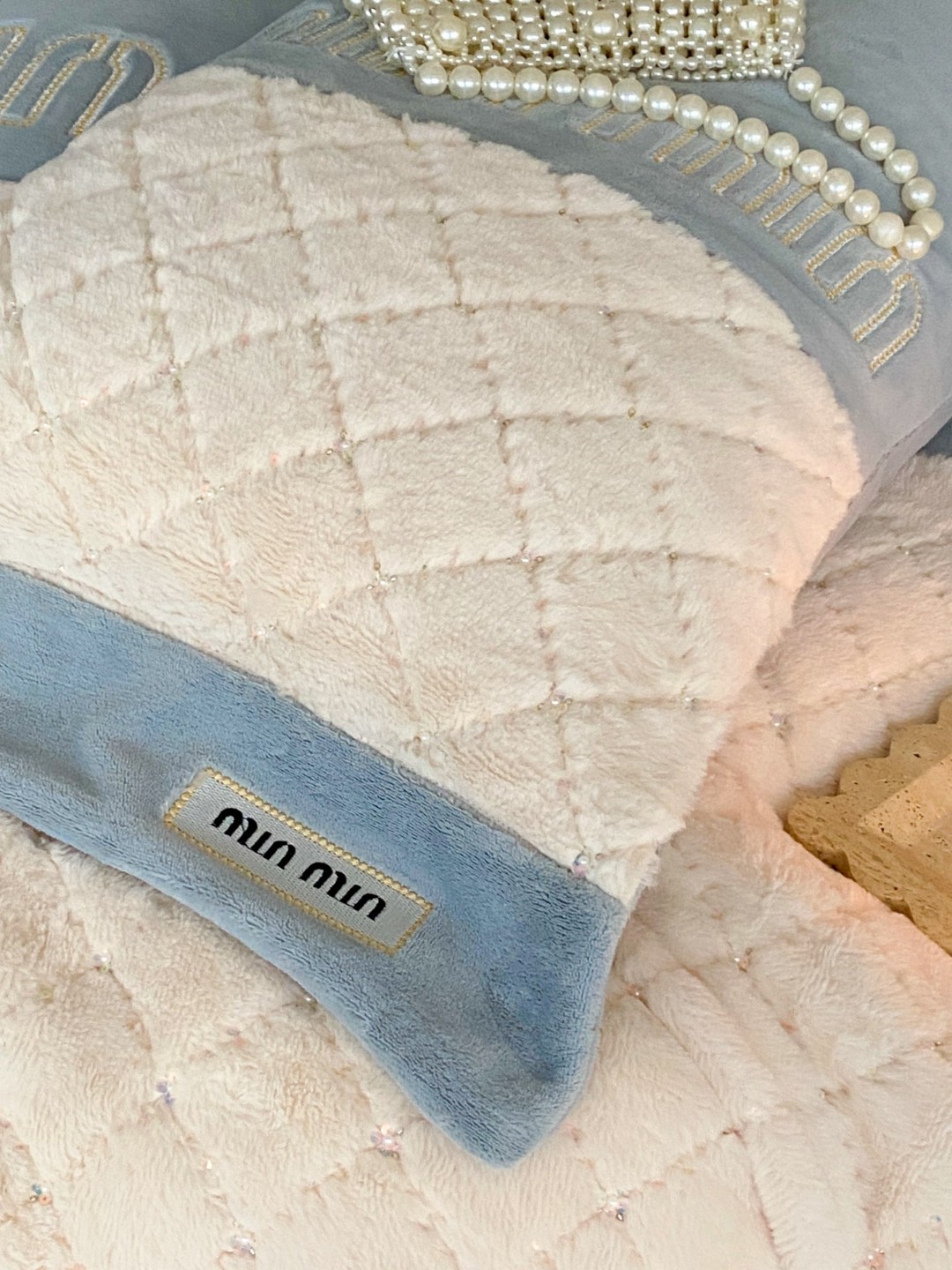 超レア激得 miumiu敷布団偽物 4点セット人気セット 掛け布団カバー ベッドカバー 枕カバー 柔らかい 大販売 ブルー_6