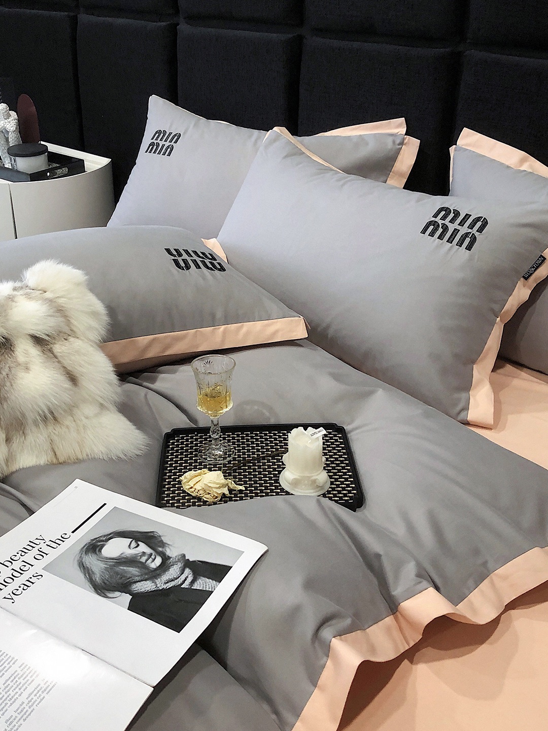 miumiu布団 おすすめＮ級品 4点セット 柔らかい 人気セット 掛け布団カバー ベッドカバー 枕カバー 柔らかい 保温 グレイ_7