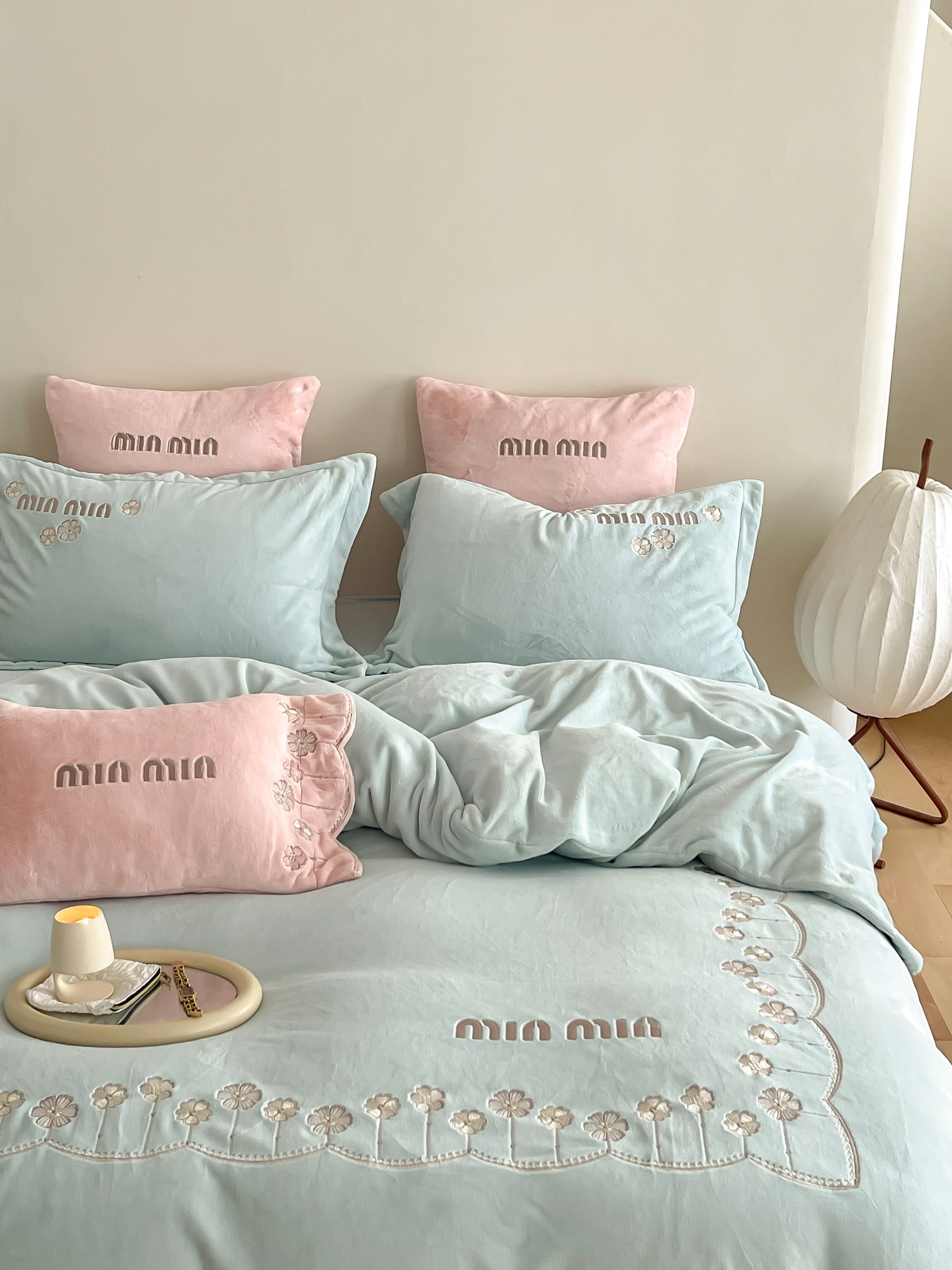 超激得品質保証 miumiuこたつ 敷布団コピー 4点セット シンプル 人気セット 掛け布団カバー ベッドカバー 枕カバー 柔らかい グリーン_3