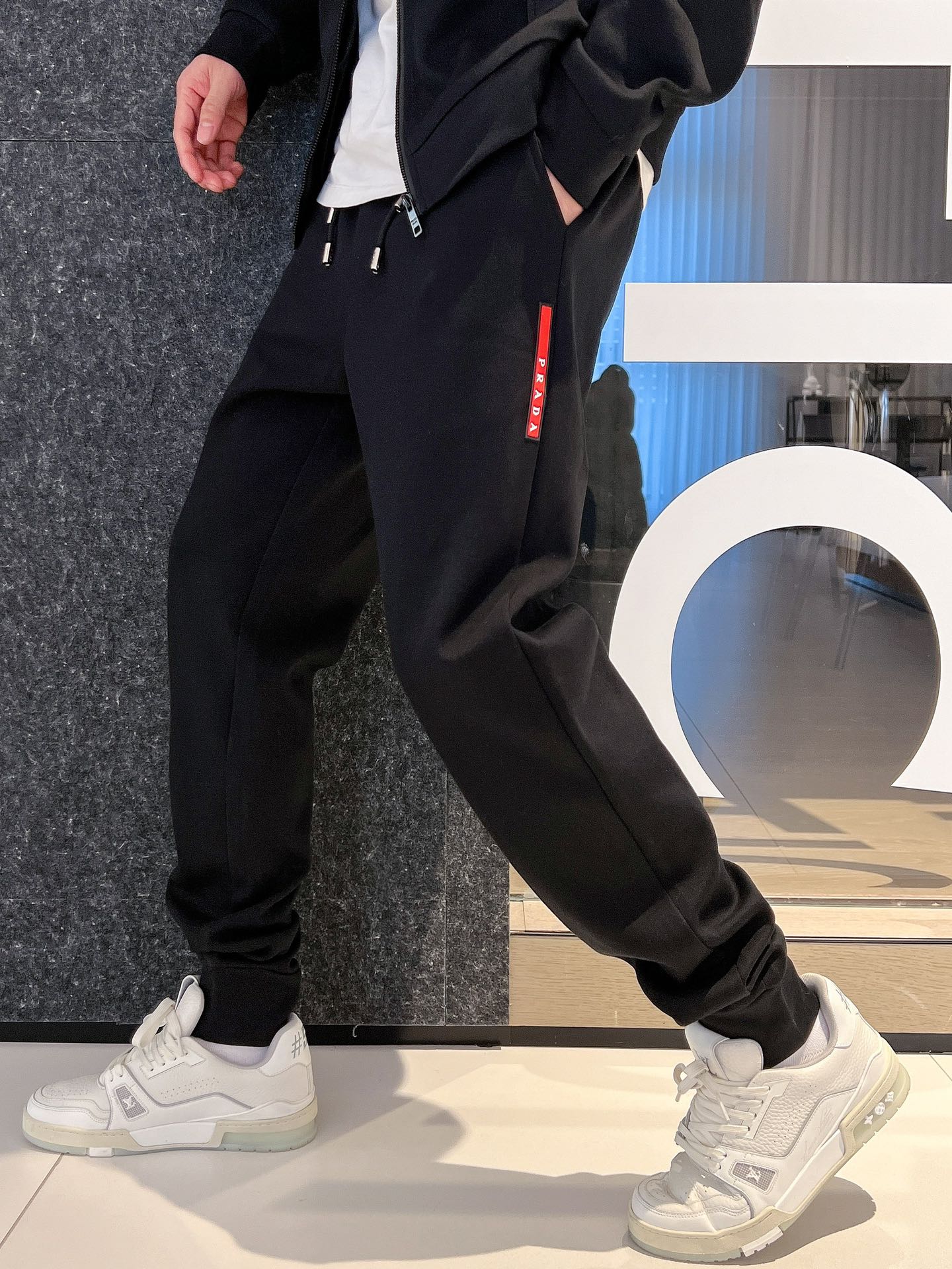 新商品! prada sports パンツコピー 運動セット ランニング 無地 純綿 カジュアル 柔らかい ビジネス メンズ ブラック_9