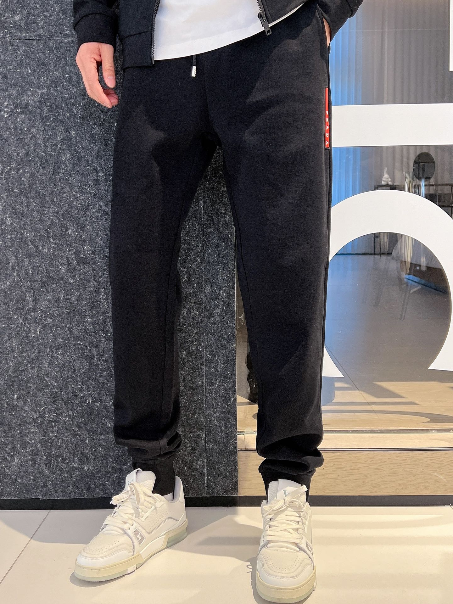 新商品! prada sports パンツコピー 運動セット ランニング 無地 純綿 カジュアル 柔らかい ビジネス メンズ ブラック_12