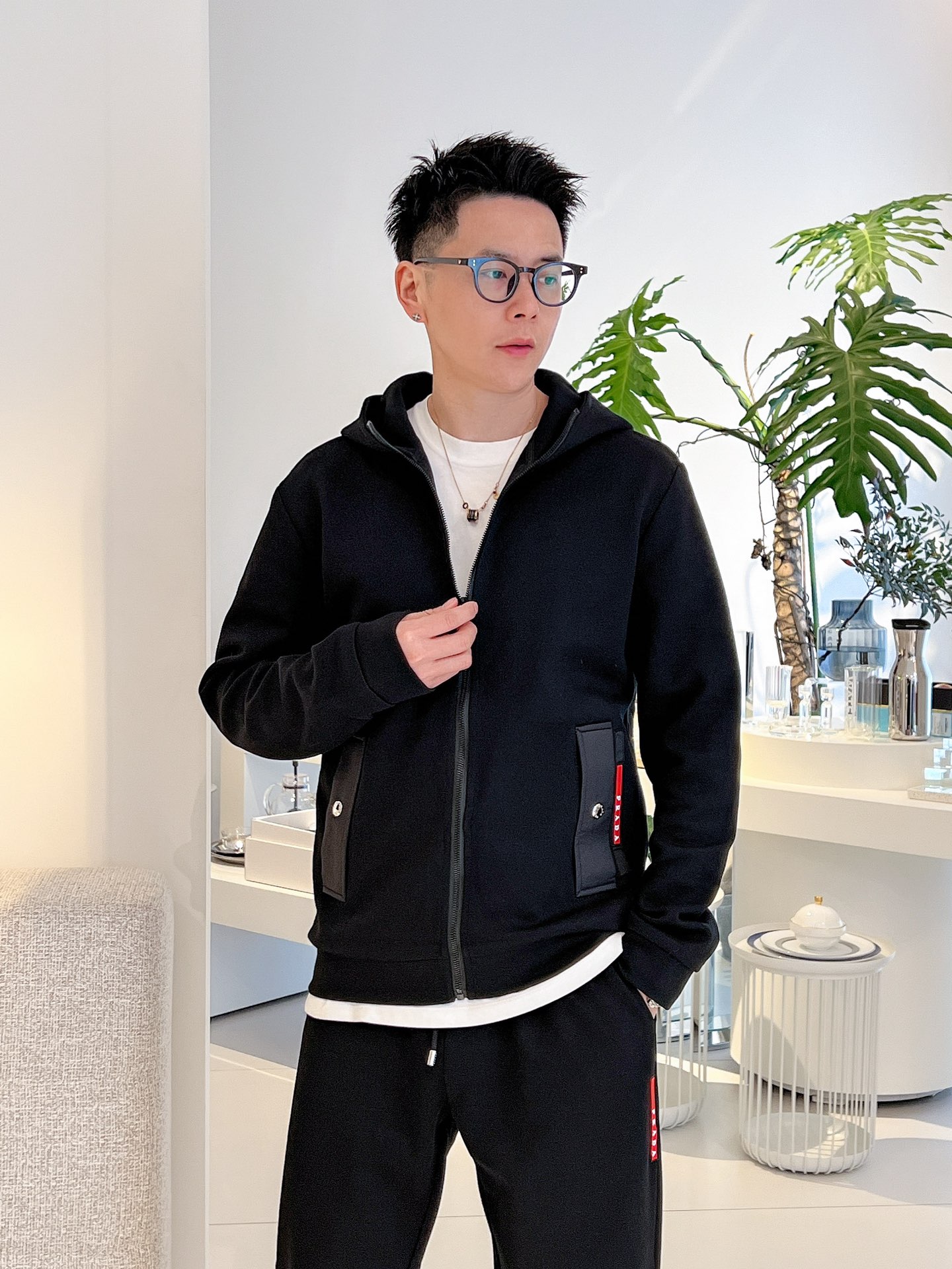 新商品! prada sports パンツコピー 運動セット ランニング 無地 純綿 カジュアル 柔らかい ビジネス メンズ ブラック_14