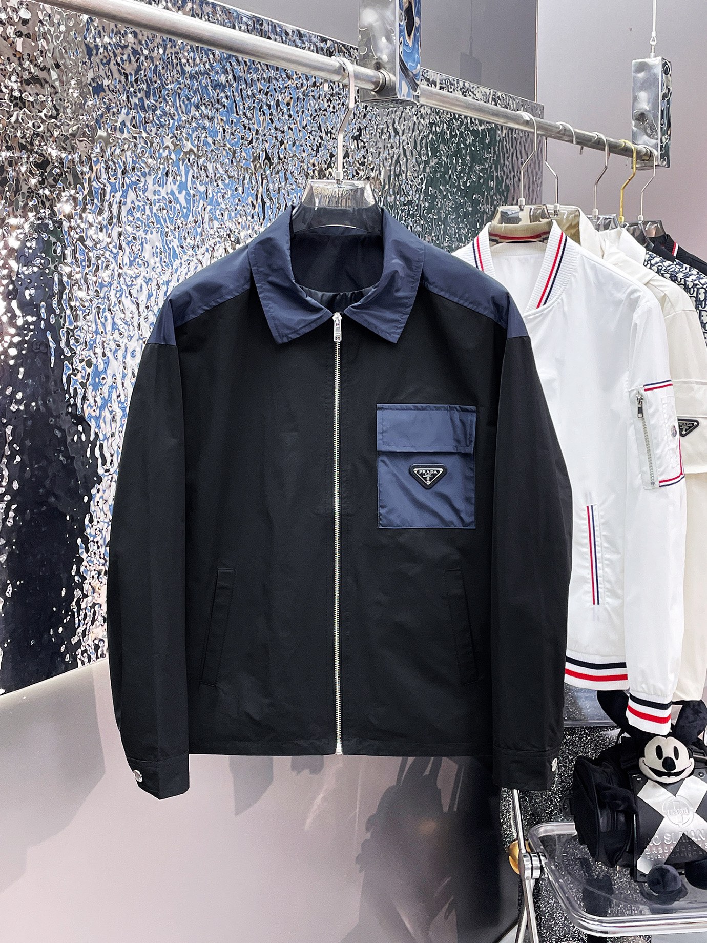 新作到着!! prada コーチ ジャケットコピー アウター 柔らかい 保温 トップス ハイネック ファッション メンズ ブラック_1