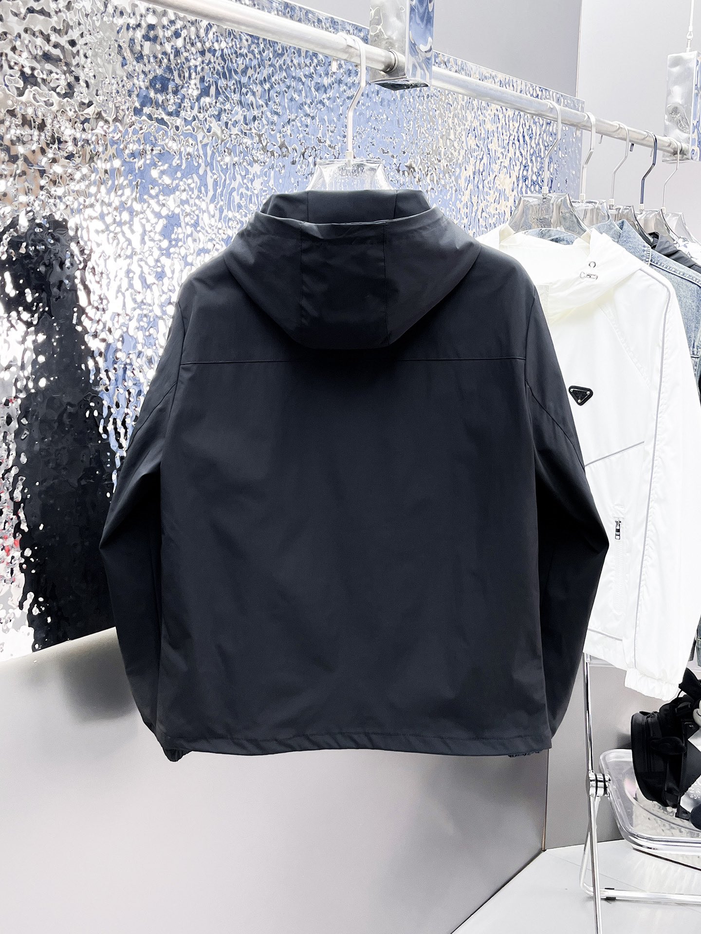 prada ステッチ ジャケットスーパーコピー ファッショントップス 柔らかい アウター 暖かい メンズ ブラック_2