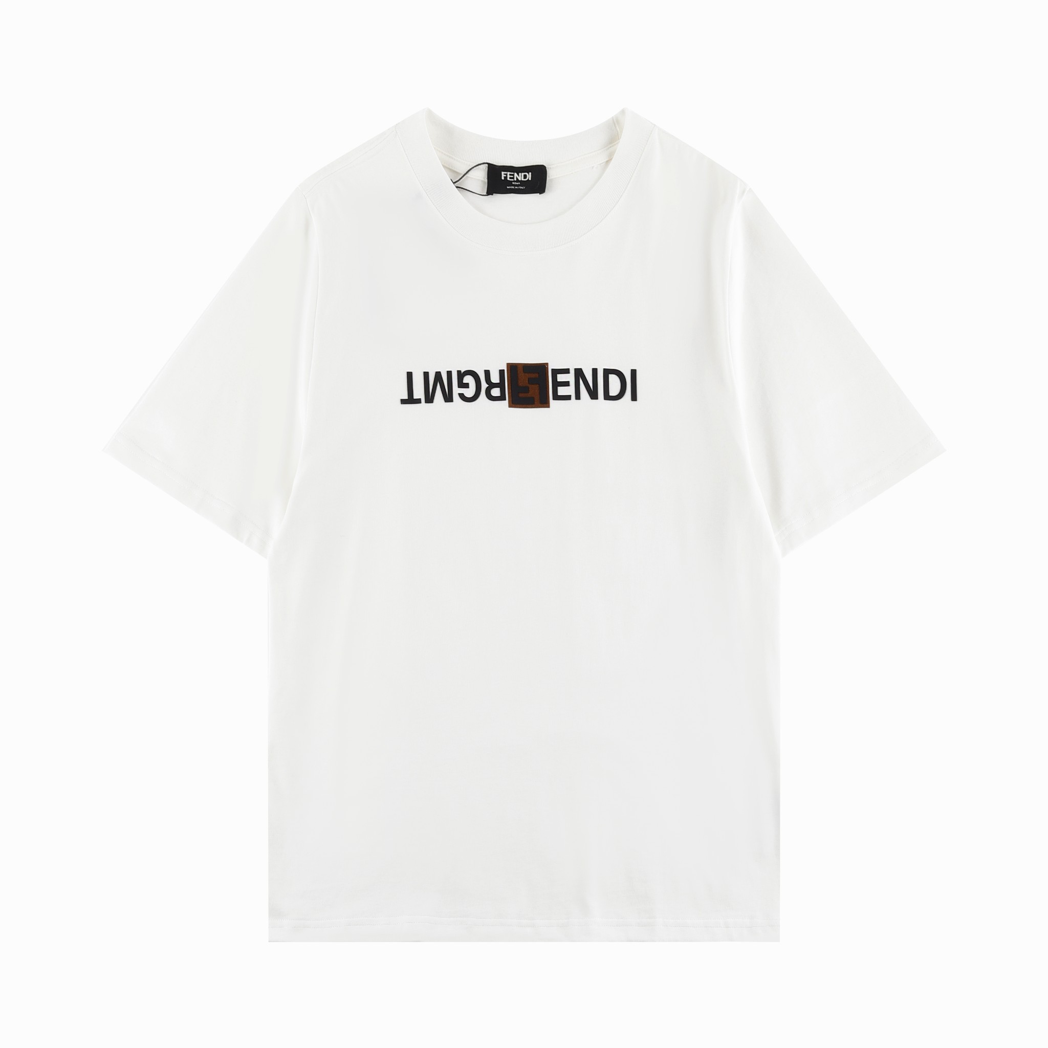 爆買い品質保証 fendi t シャツ アウトレットコピー 純綿 柔らかい カジュアル トップス シンプル ホワイト_1