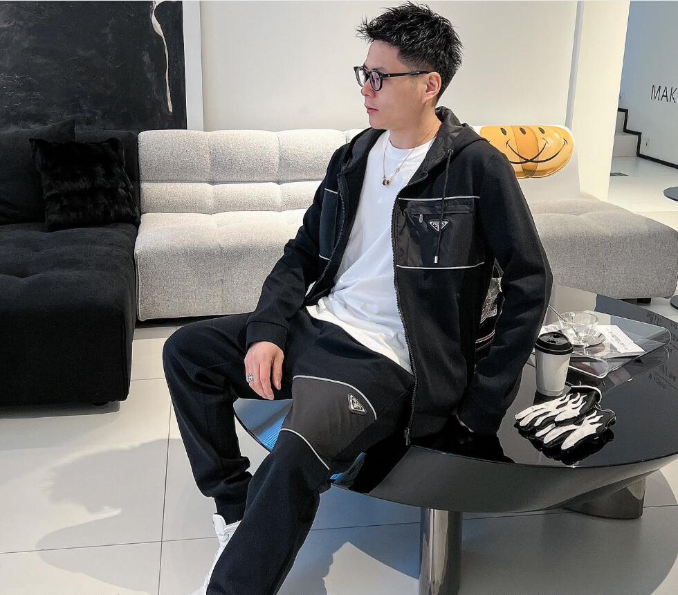 春夏新作 prada 下着偽物 セット 無地 純綿 カジュアル 運動セット ランニング 大人気 メンズ ブラック