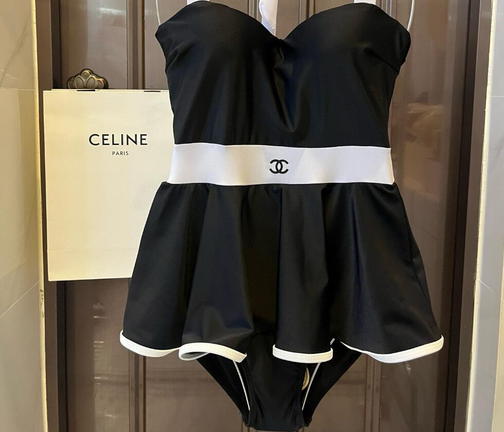 シャネル 水チークＮ級品 レディース セクシー ビキニ 通気性いい ワンピース 旅行 スイミング 泳ぎ服 ブラック