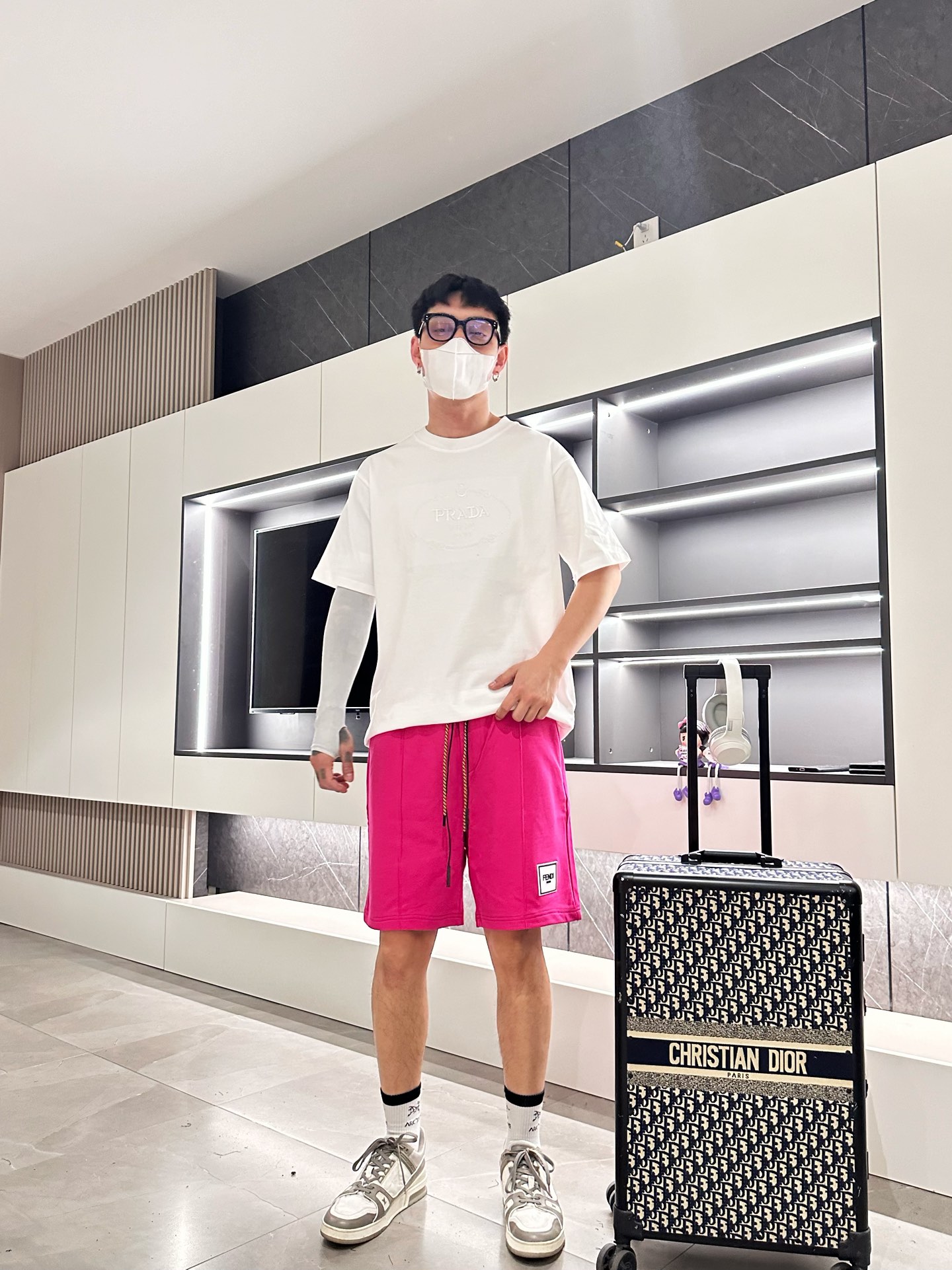 爽やか！フェンディウエストポーチ激安通販 ショットパンツ 柔らかい カジュアルズボン 純綿 ファッション シンプル ローズレッド_5