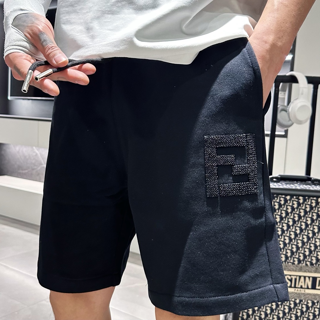 激安大特価最新作の fendi ウェア偽物 ショットパンツ 柔らかい カジュアルズボン 純綿 シンプル 高級品 ブラック_6