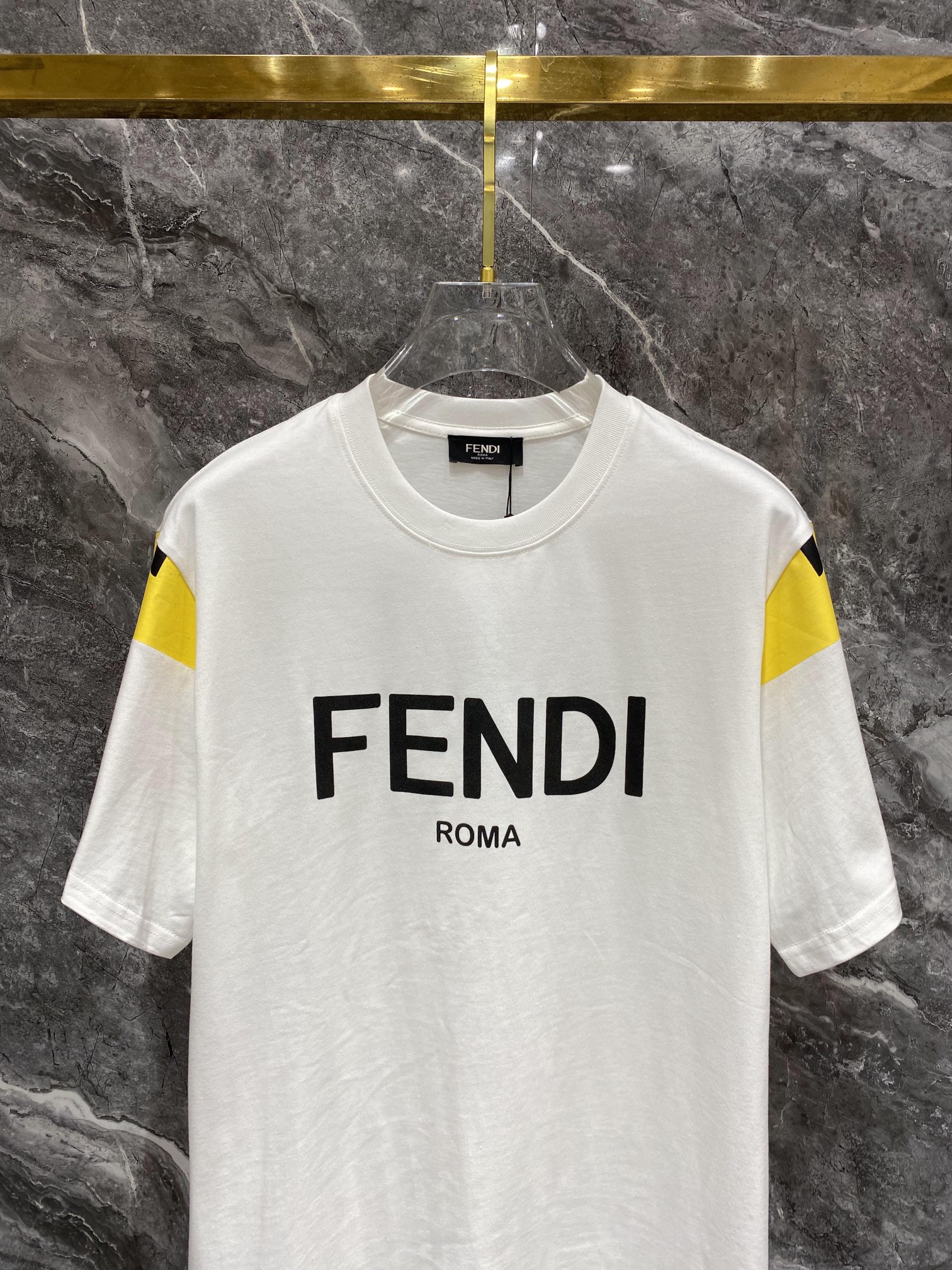 春夏人気セール安い フェンディ t シャツ偽物 トップス 純綿 ロゴプリント シンプル 短袖 人気定番 ホワイト_2