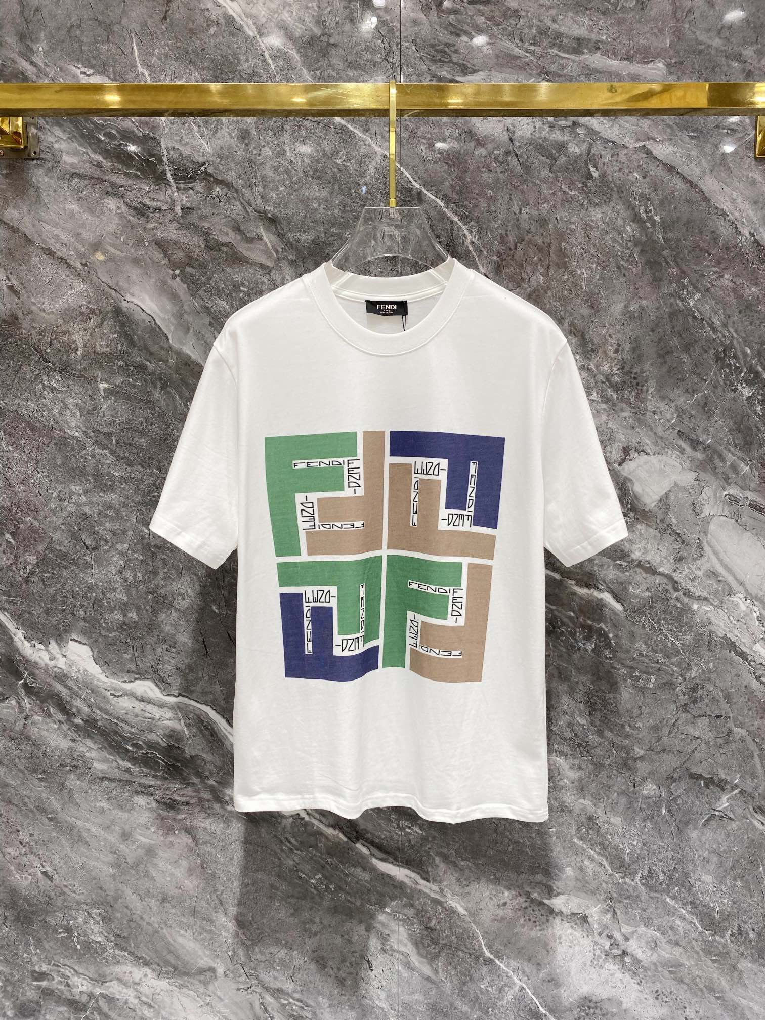 激安大特価最新作の フェンディ t シャツ メンズコピー トップス 純綿 プリント 短袖 ファッション ホワイト_1