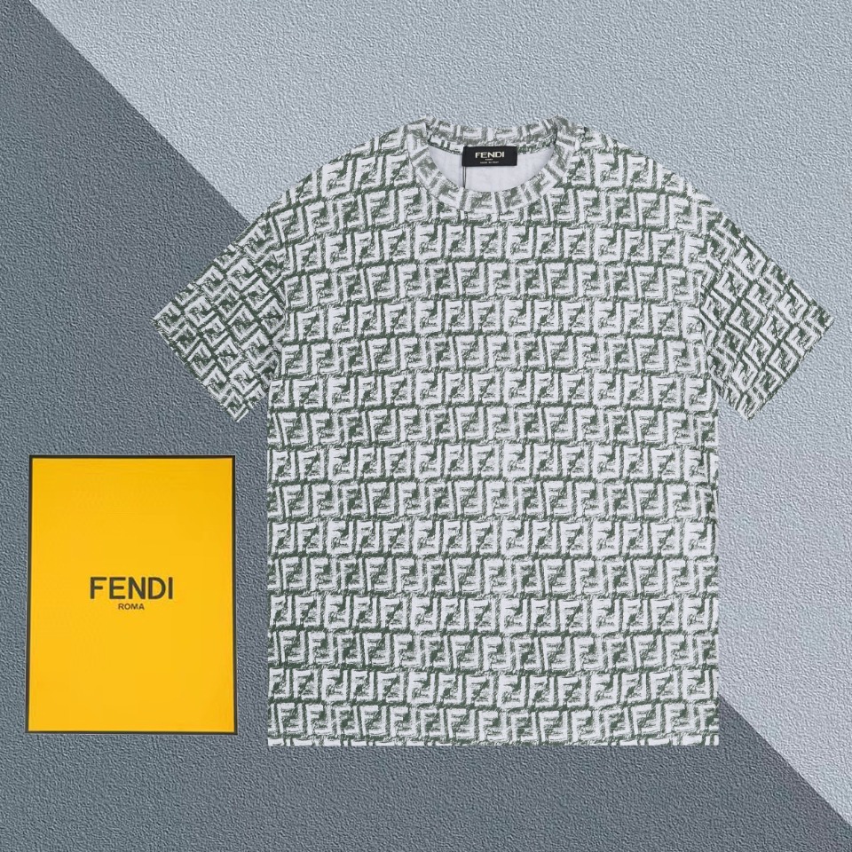 お買い得豊富な fendi t シャツ レディーススーパーコピー トップス 純綿 半袖 柔らかい 花柄 男女兼用 シンプル グリーン_2