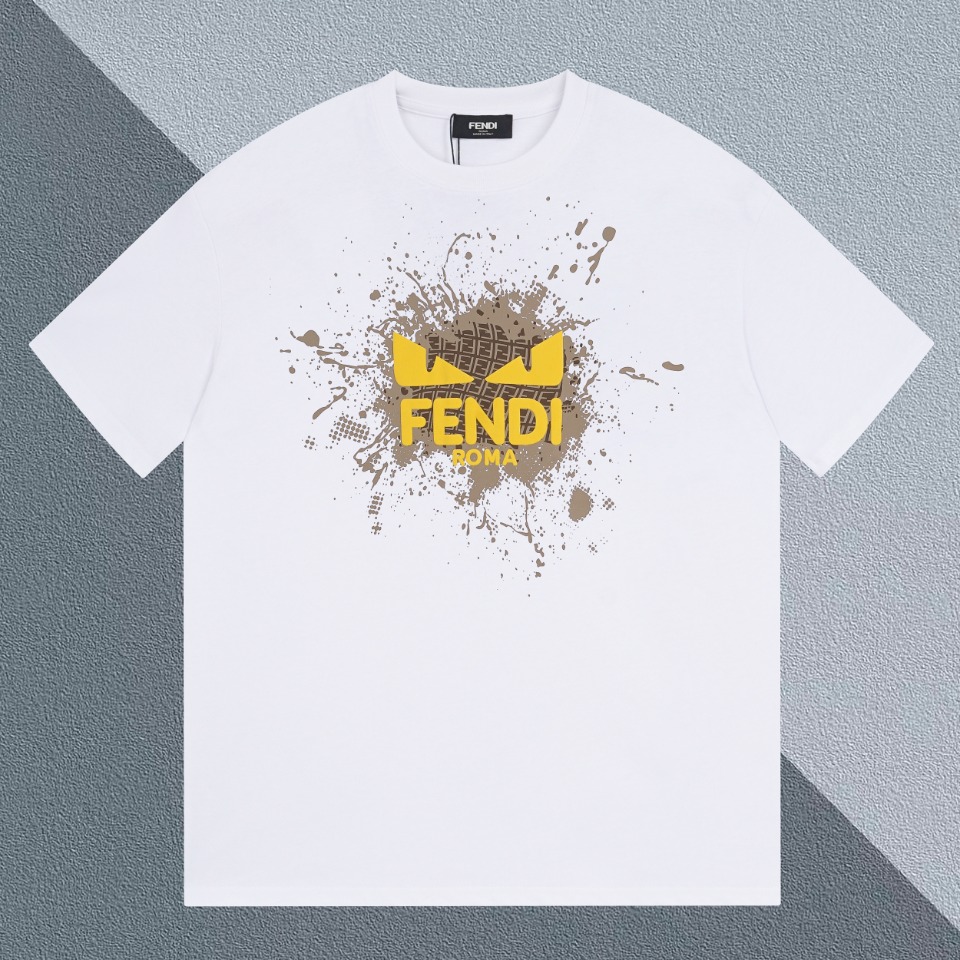 超激得新品 fendi メンズ シャツ偽物 トップス 春夏新品 純綿 半袖 柔らかい 男女兼用 人気販売 ホワイト_3