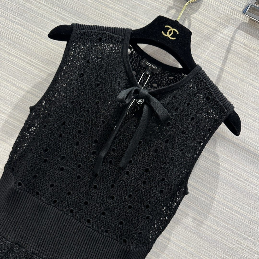 chanel スカートスーパーコピー カジュアル ワンピース 春夏新品 シンプル 無袖 品質保証 レディース ブラック_3