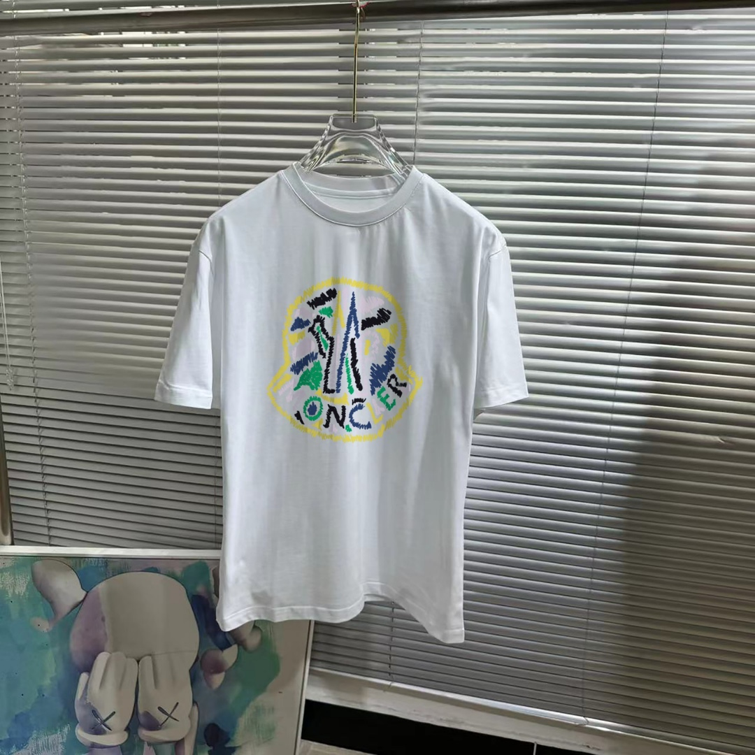 2024新登場の モンクレールtシャツ 買取Ｎ級品 純綿 トップス 春夏 シンプル 半袖 ファッション 個性的 ホワイト_1