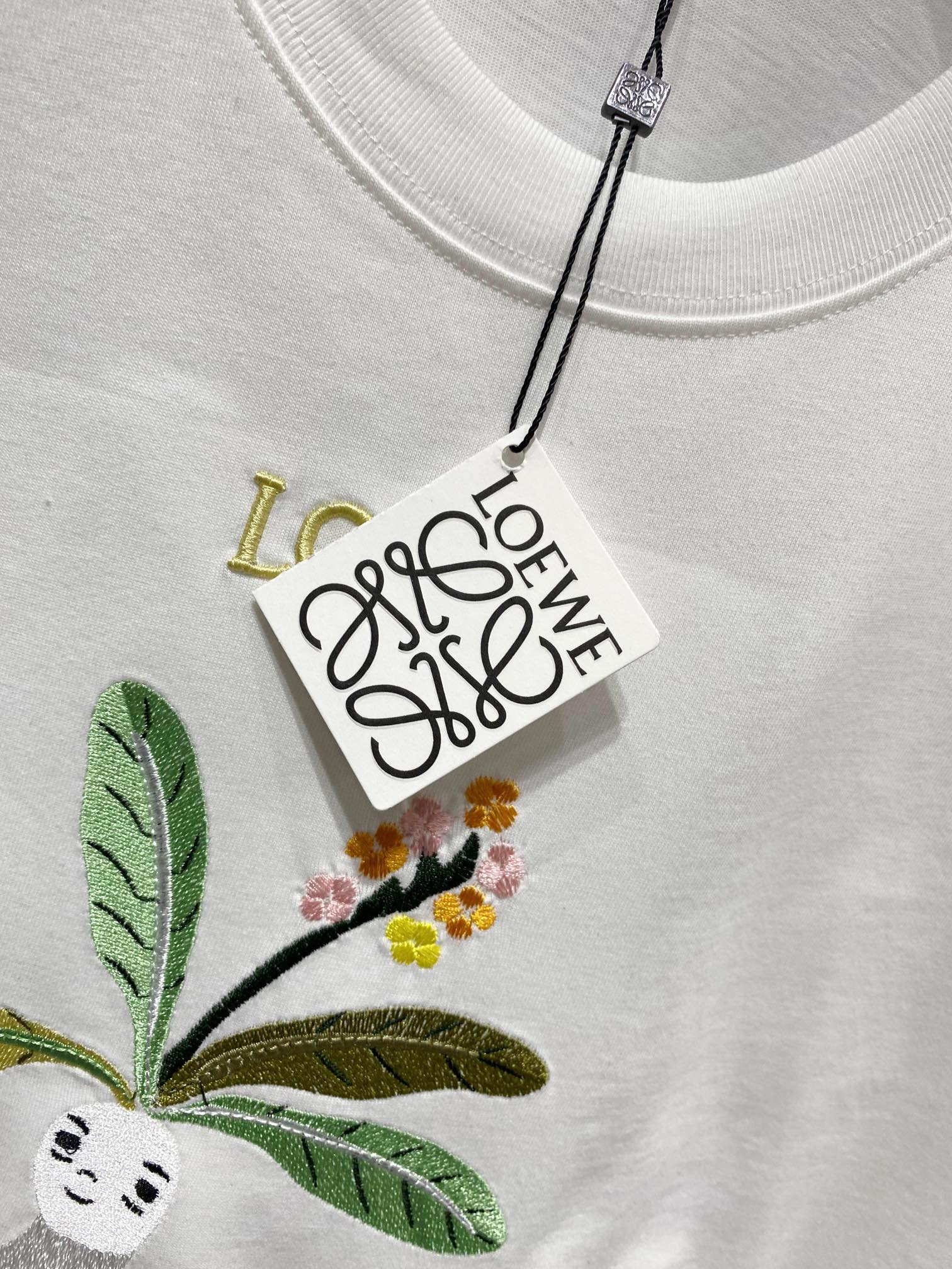 HOT100%新品 ロエベトップスＮ級品 純綿 短袖 Tシャツ シンプル 柔らかい 刺繍 ファッション 快適 ホワイト_3