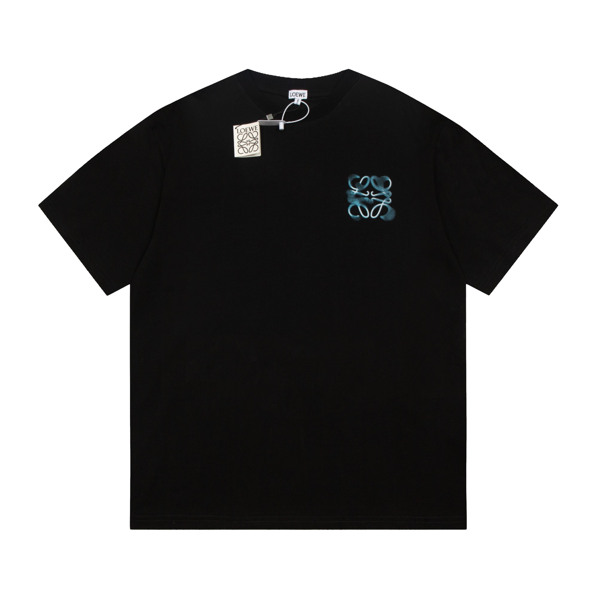 シンプル印象になって ロエベ本物見分け方コピー 純綿 短袖 Tシャツ トップス 柔らかい 快適 プリント ブラック_1