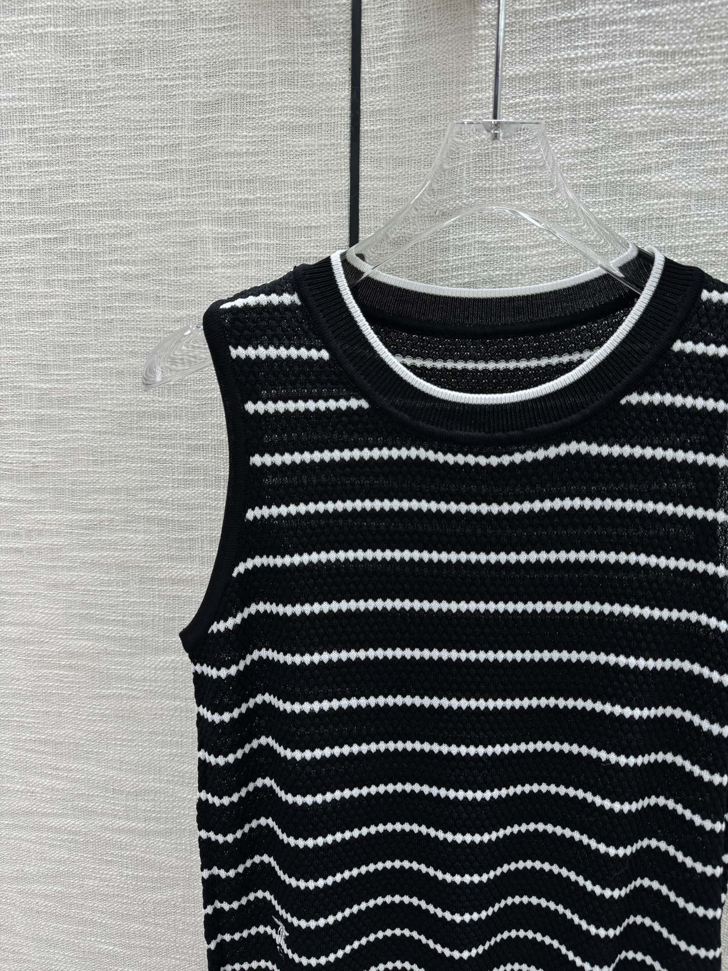 華やかに演出する ディオールニット激安通販 トップスシンプル ニット セーター 通気性いい 人気品 縞 柔らかい ブラック_3