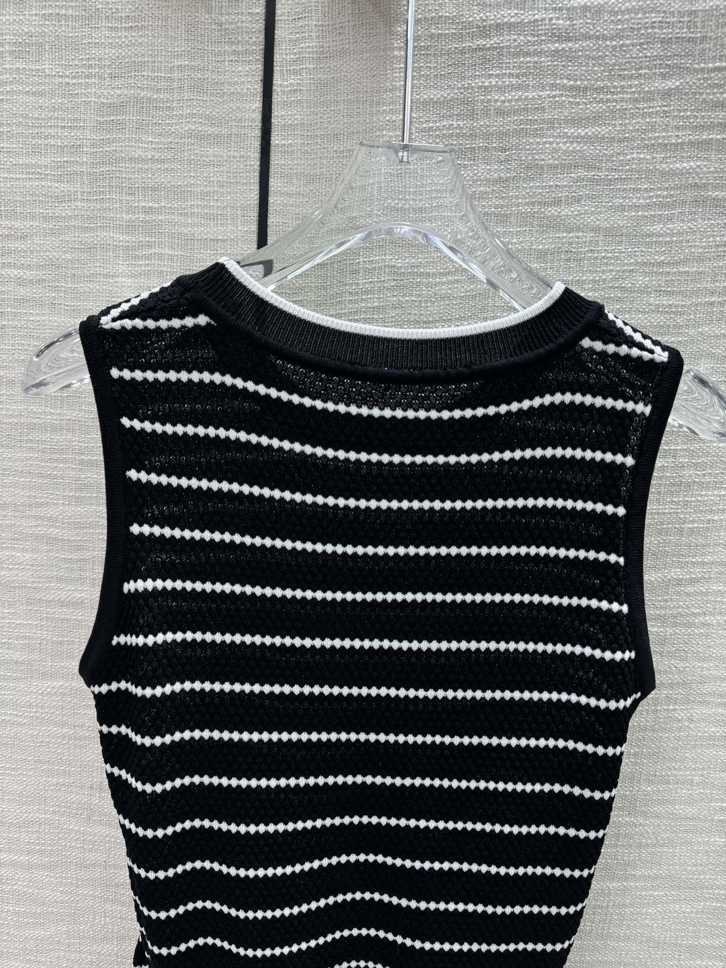 華やかに演出する ディオールニット激安通販 トップスシンプル ニット セーター 通気性いい 人気品 縞 柔らかい ブラック_7