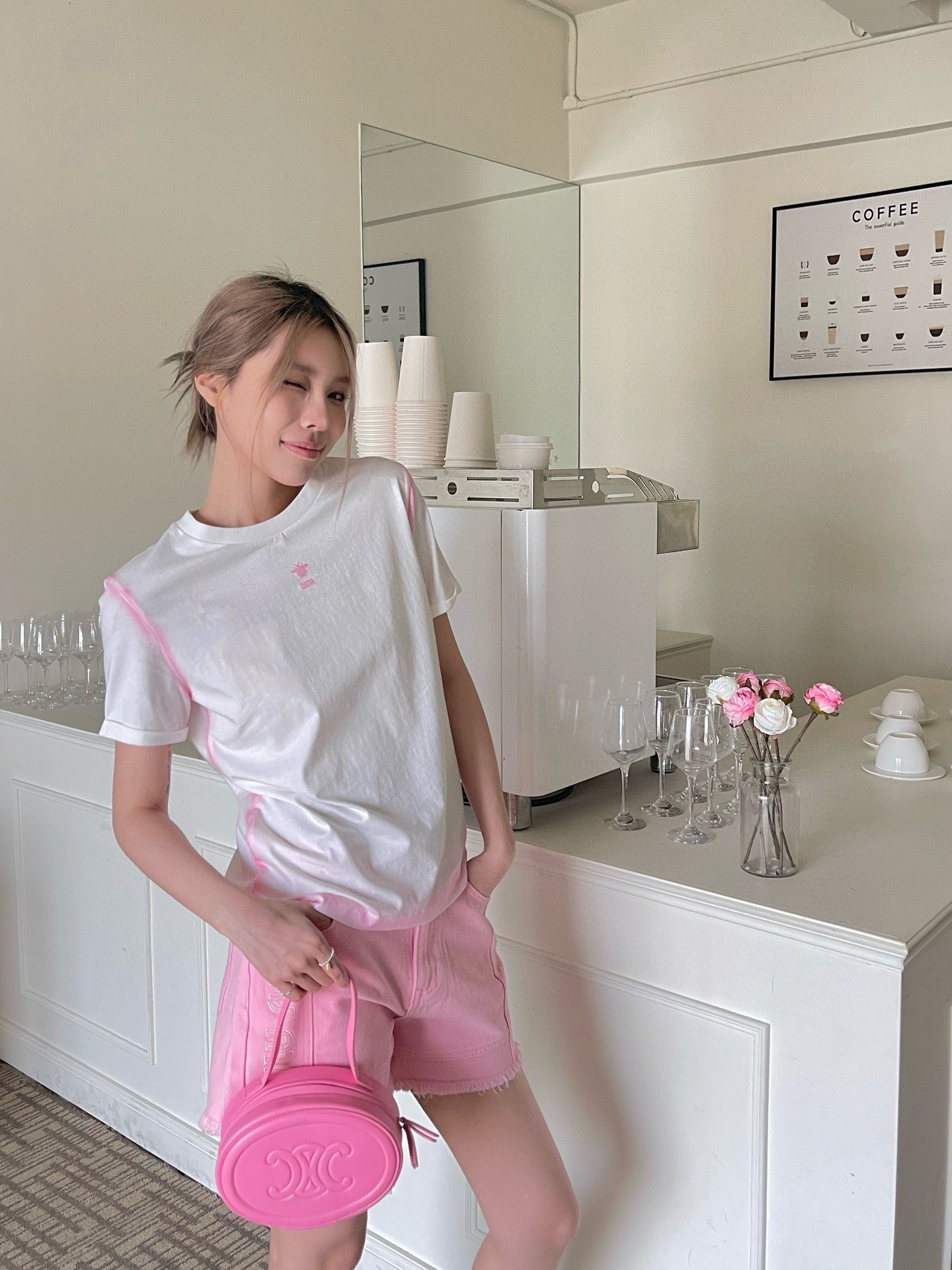 お買い得大人気 ディオールの服コピー トップス 柔らかい 純綿 シンプル 短袖 優雅 ゆったり ピンク_7