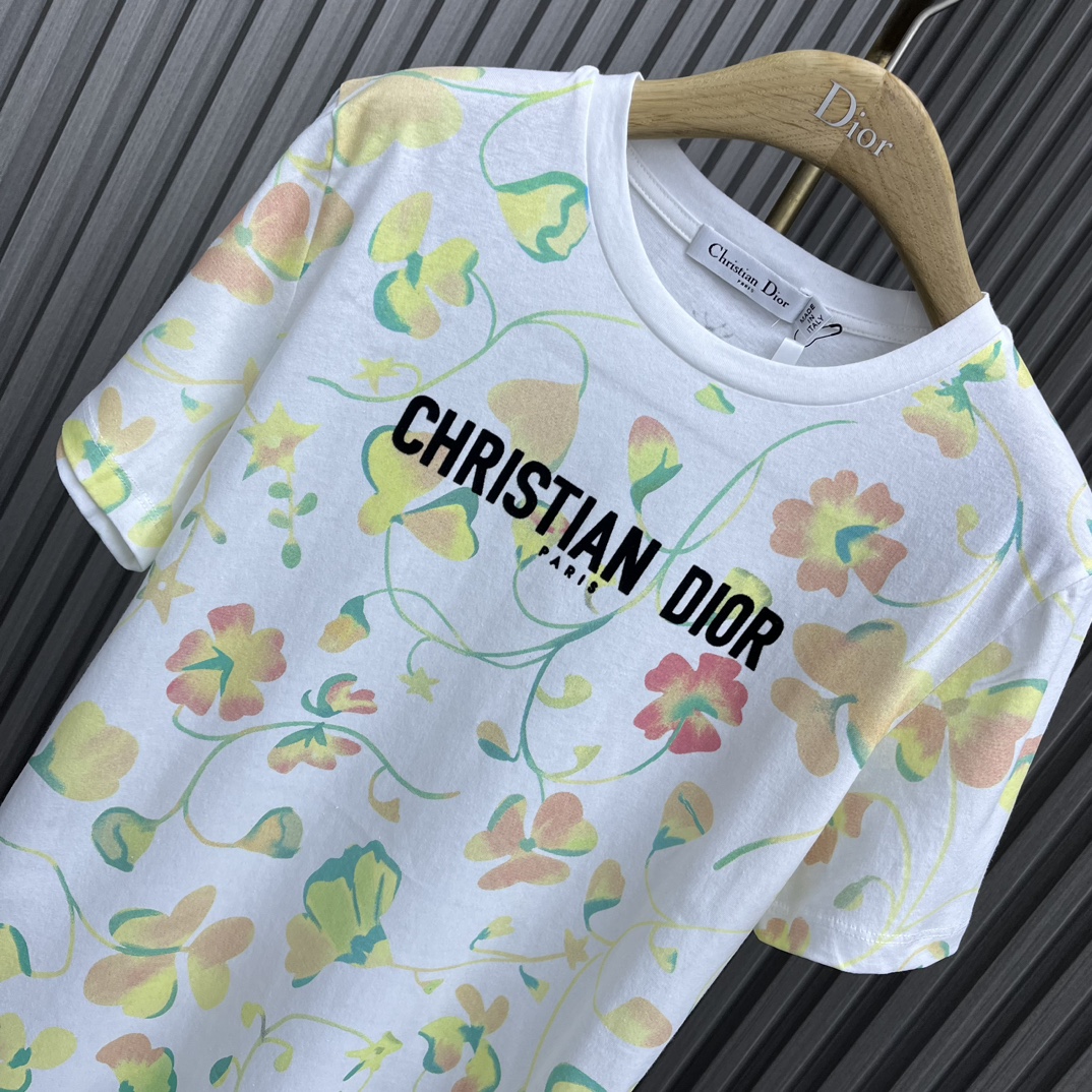 ディオール ミッキーＮ級品 Tシャツ トップス 柔らかい 純綿 短袖 カラフル 丸首 ファッション 人気施策 ホワイト_6