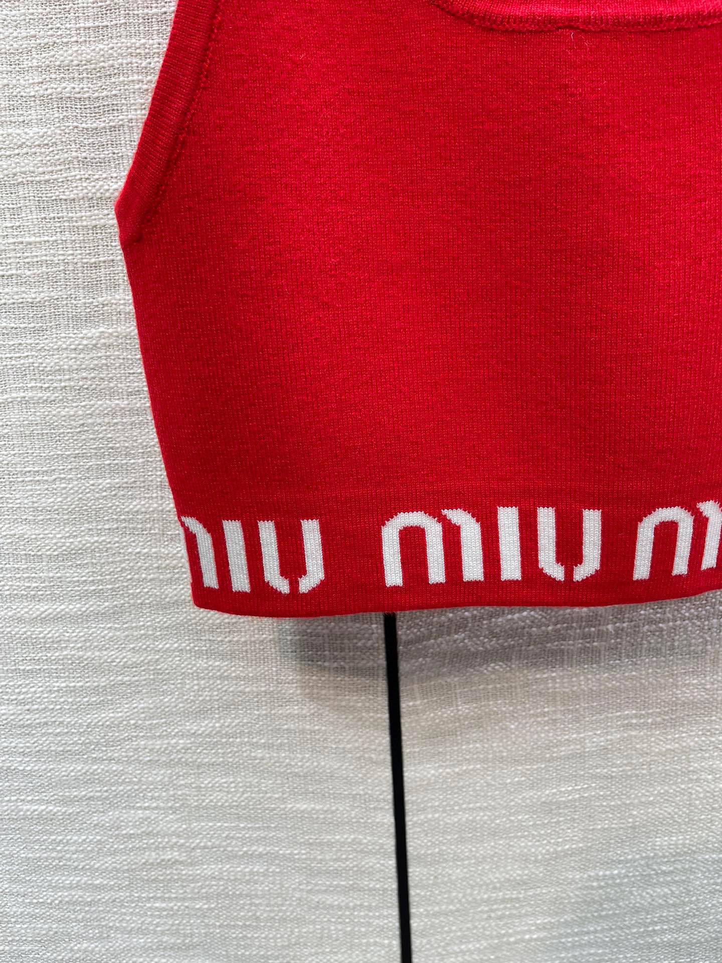 miumiu 有名スーパーコピー 純綿 トップス Tシャツ チョッキ ジレー ショット 運動服 セクシー レッド_7