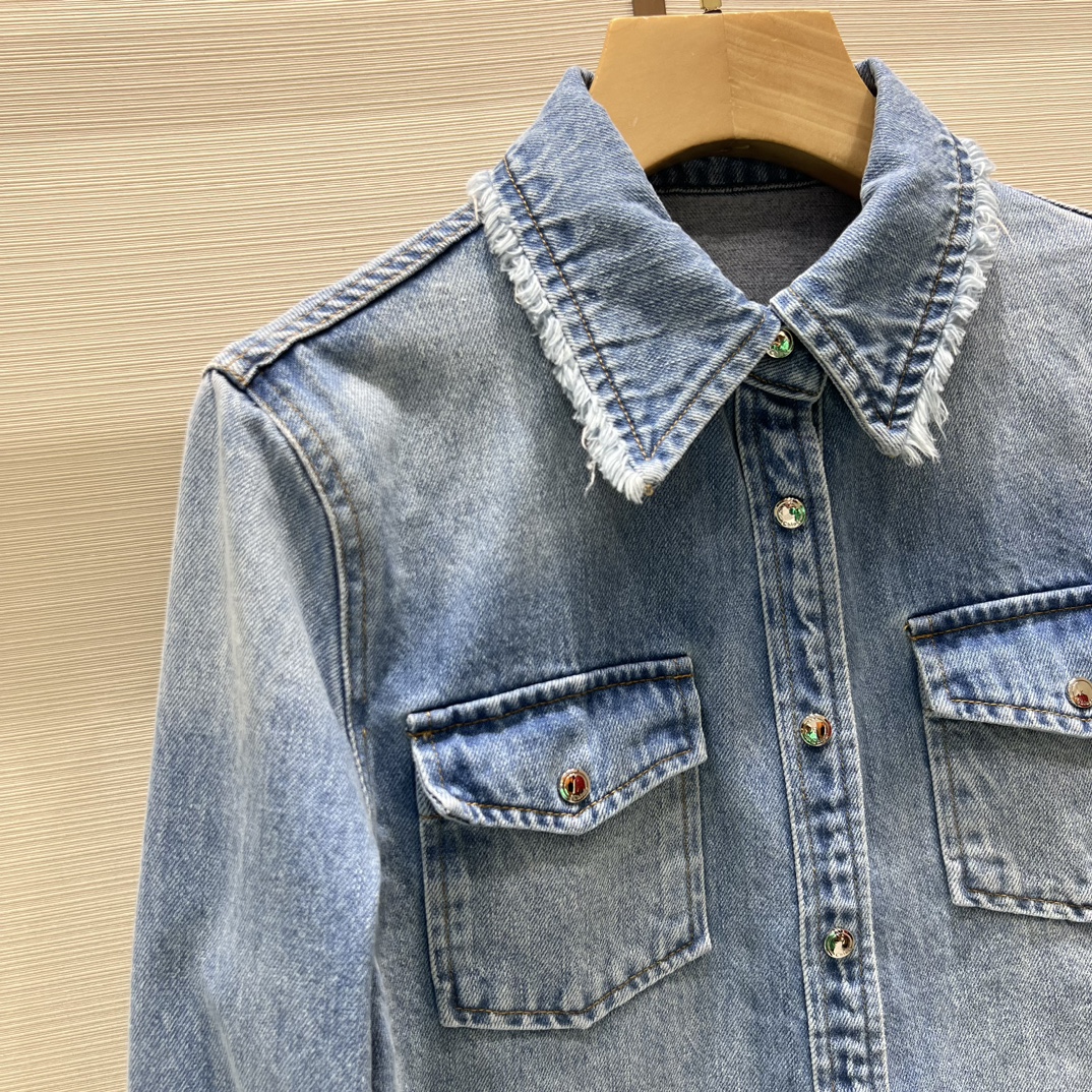 超激得品質保証 クロエジャケットコピー アウター デニムシャツ 秋冬新品 シンプル ファッション 人気 ブルー_2