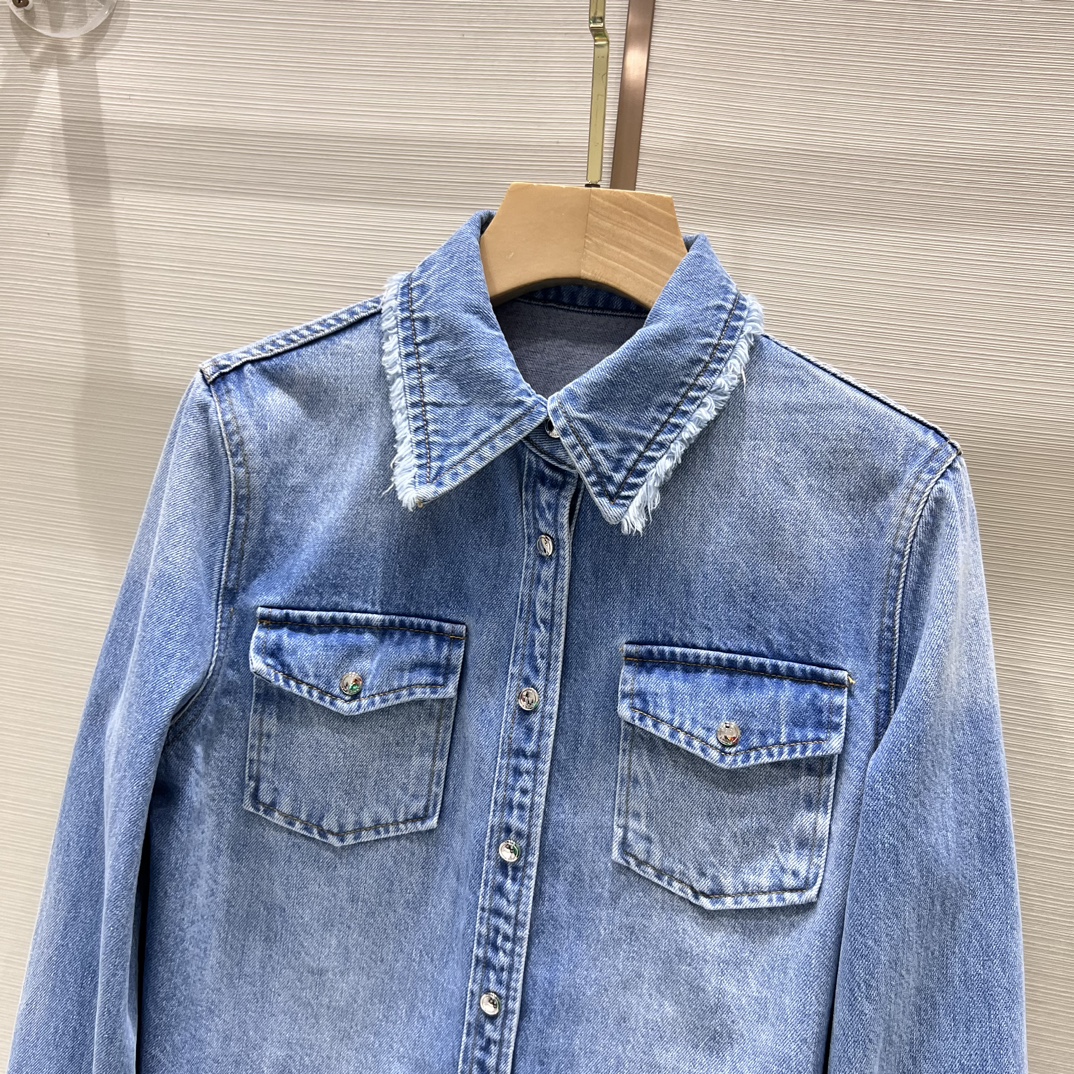 超激得品質保証 クロエジャケットコピー アウター デニムシャツ 秋冬新品 シンプル ファッション 人気 ブルー_4