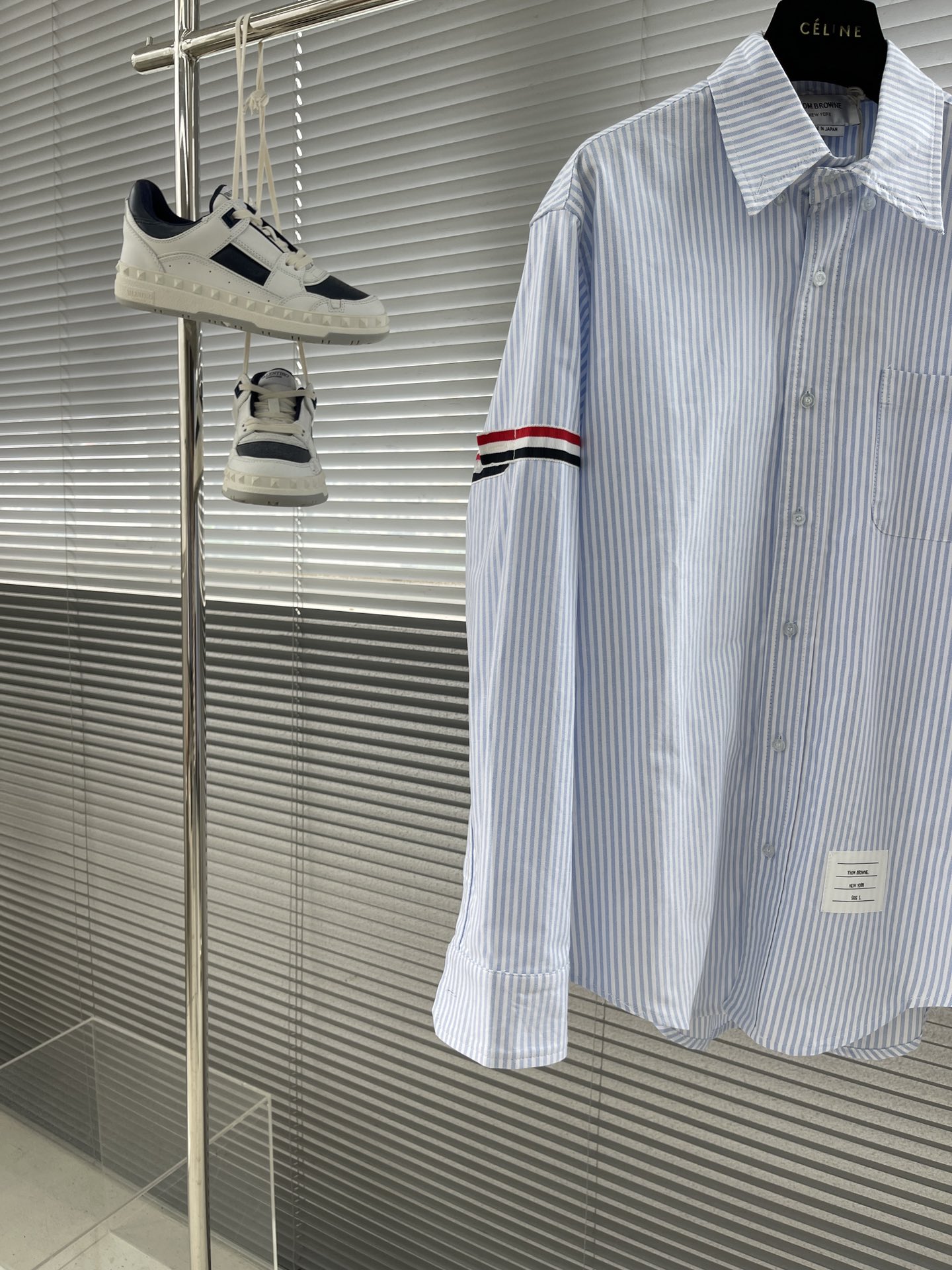 トムブラウン シャツ コーデスーパーコピー シャツ トップス 長袖 ビジネス 大販売 男女兼用 ブルー_3