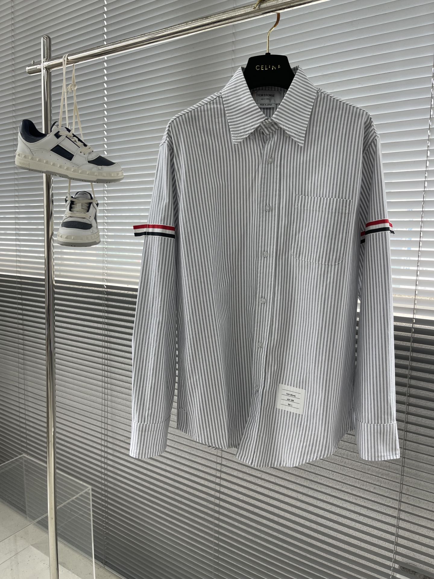 トムブラウン シャツ サイズ感激安通販 シャツ トップス 長袖 ビジネス 大販売 男女兼用 グレイ_1