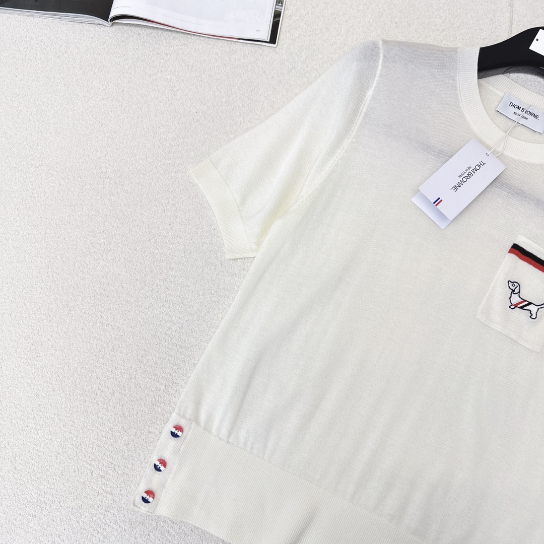 トムブラウン セーター メンズコピー セーター ニット 春夏新品 学院風 シンプル ファッション ホワイト_6