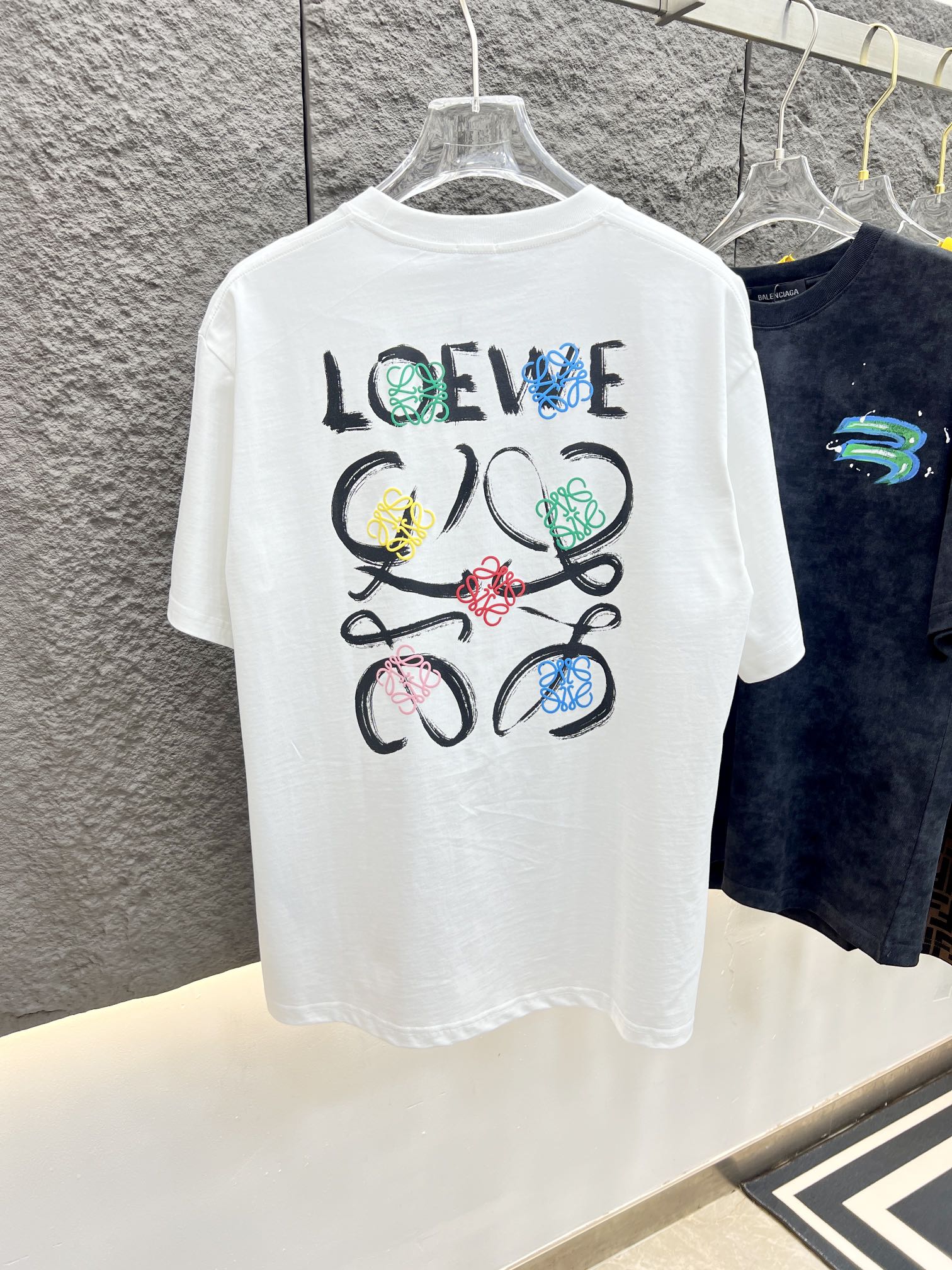 赤字超特価2024 ロエベtシャツ サイズスーパーコピー 純綿 トップス 半袖 シンプル カラフルロゴ刺繍 柔らかい ホワイト_6